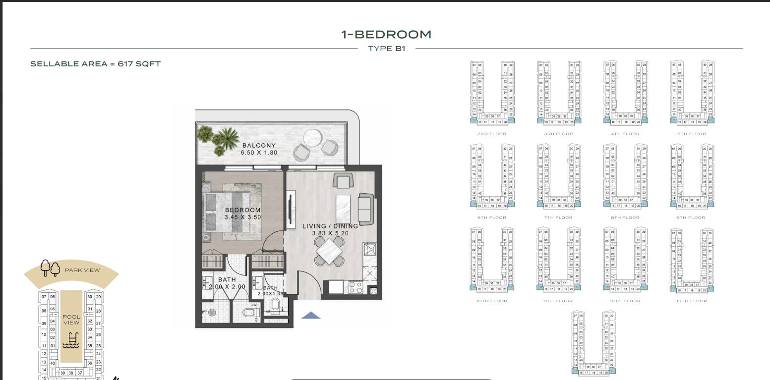 1 BEDROOM TYPE B1