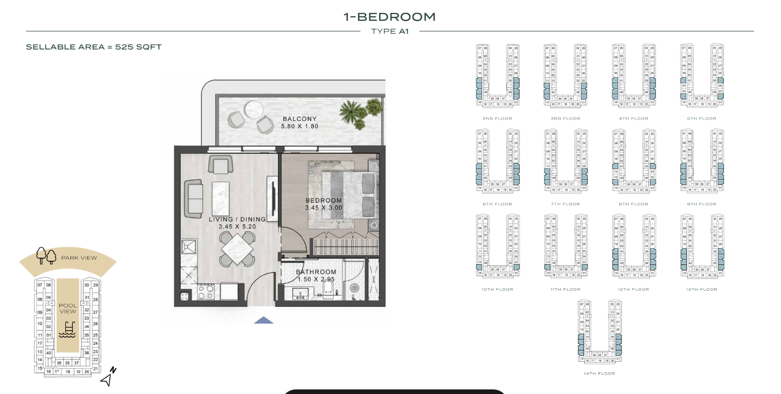1 BEDROOM TYPE A1