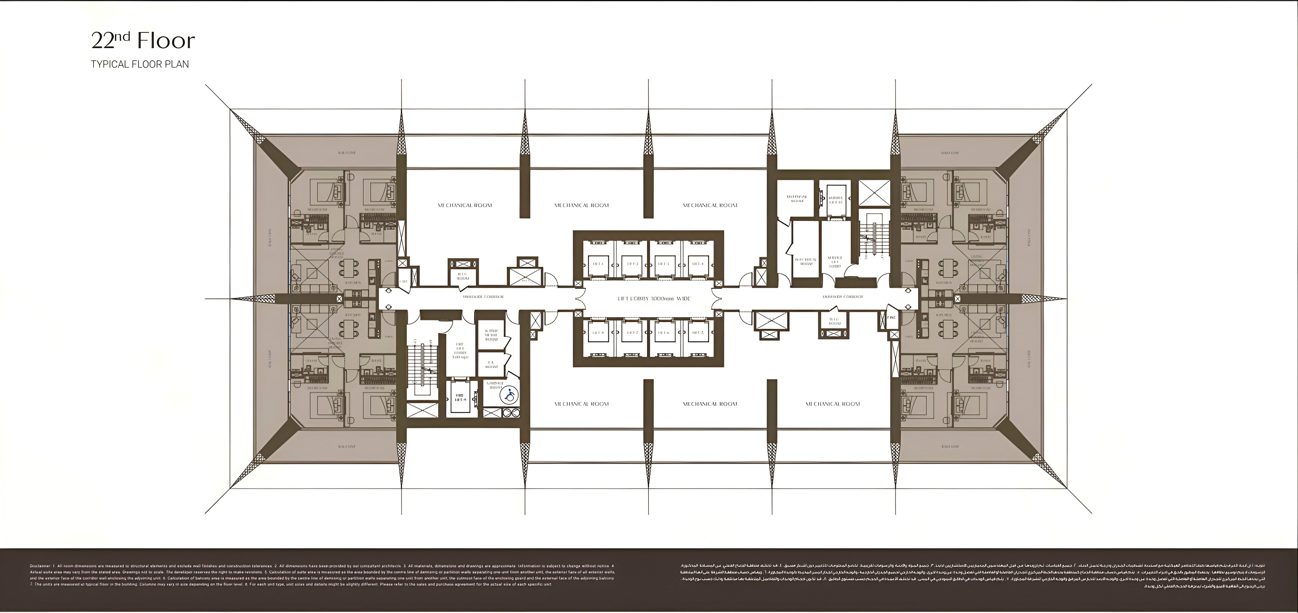 22nd Floor TYPICAL FLOOR PLAN