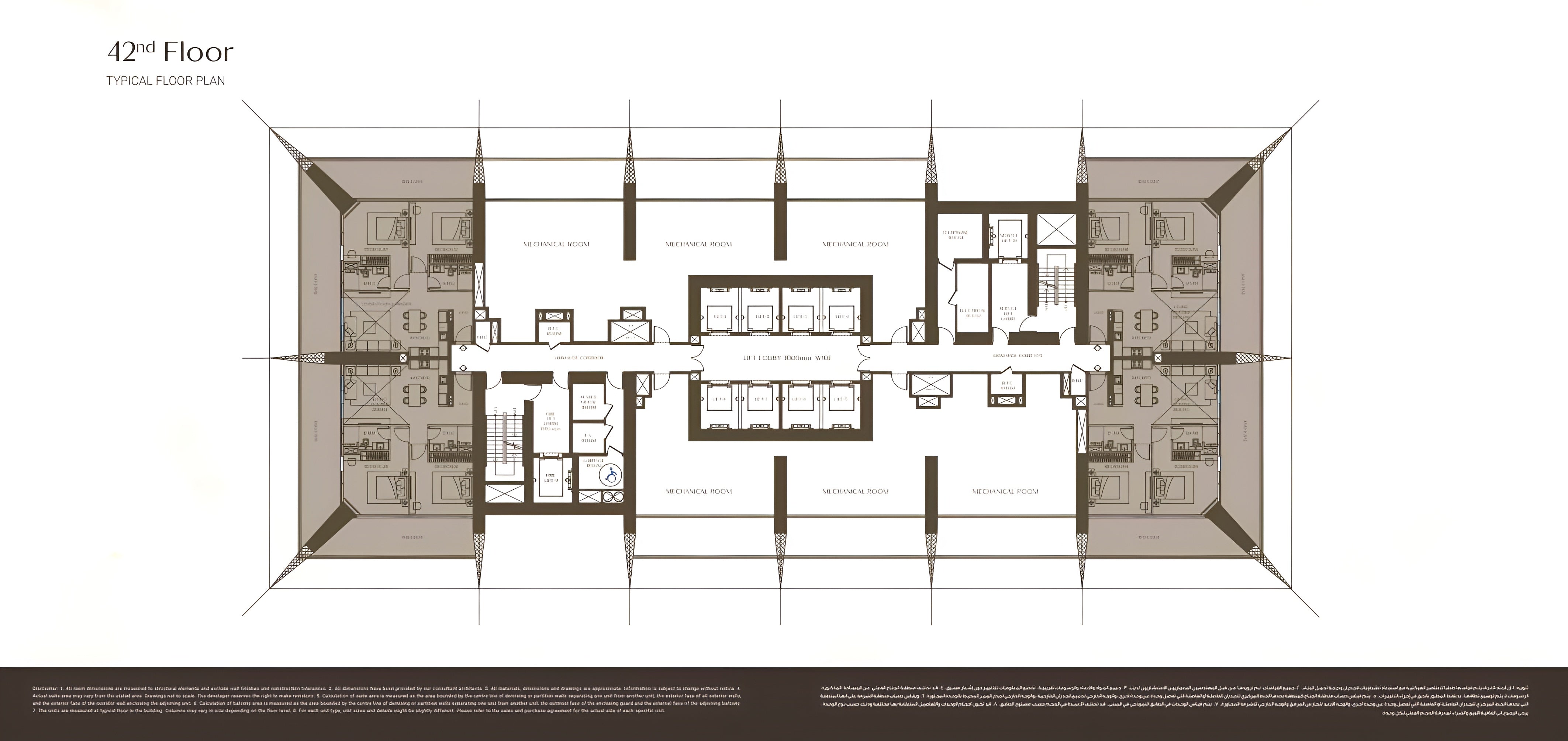 42nd Floor TYPICAL FLOOR PLAN