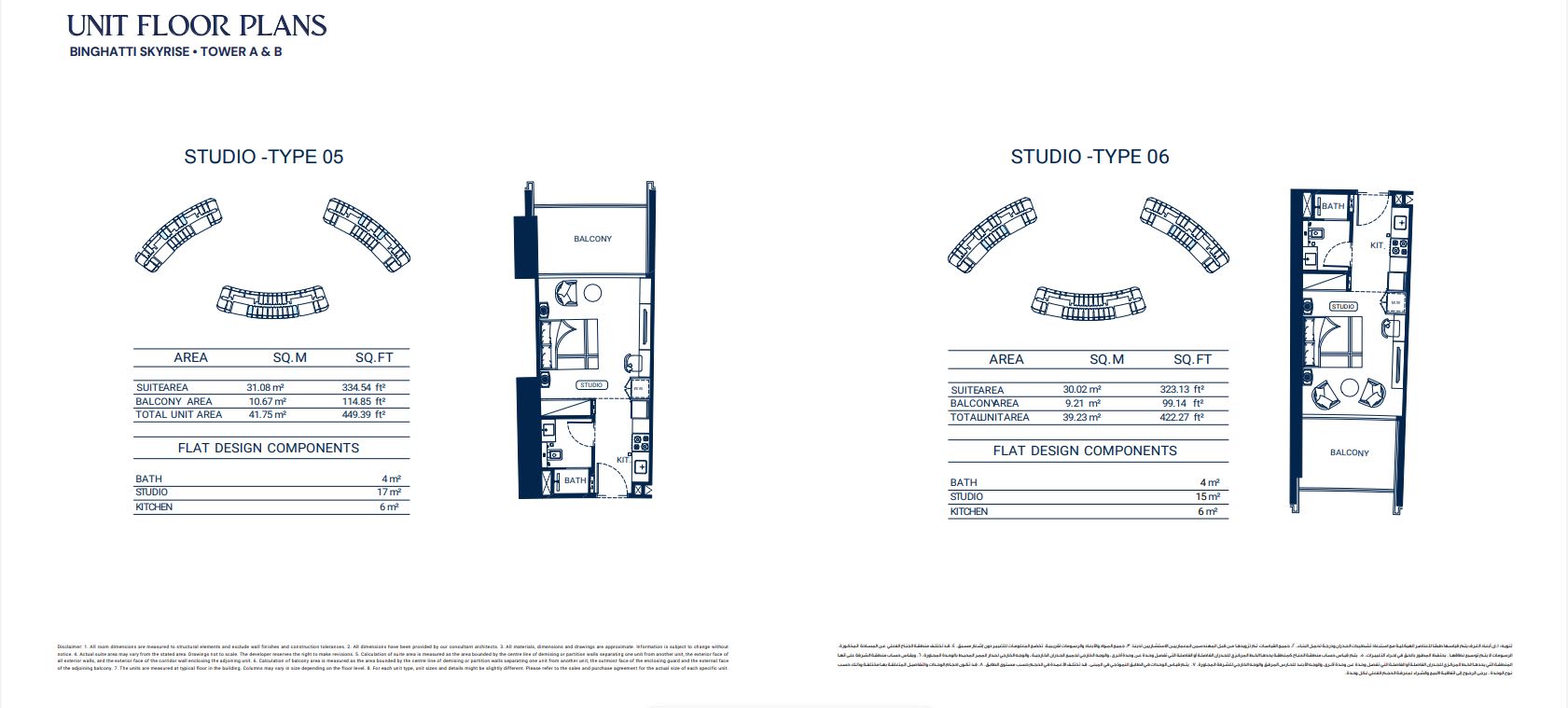 UNIT FLOOR PLANS STUDIO -TYPE 05 and 6