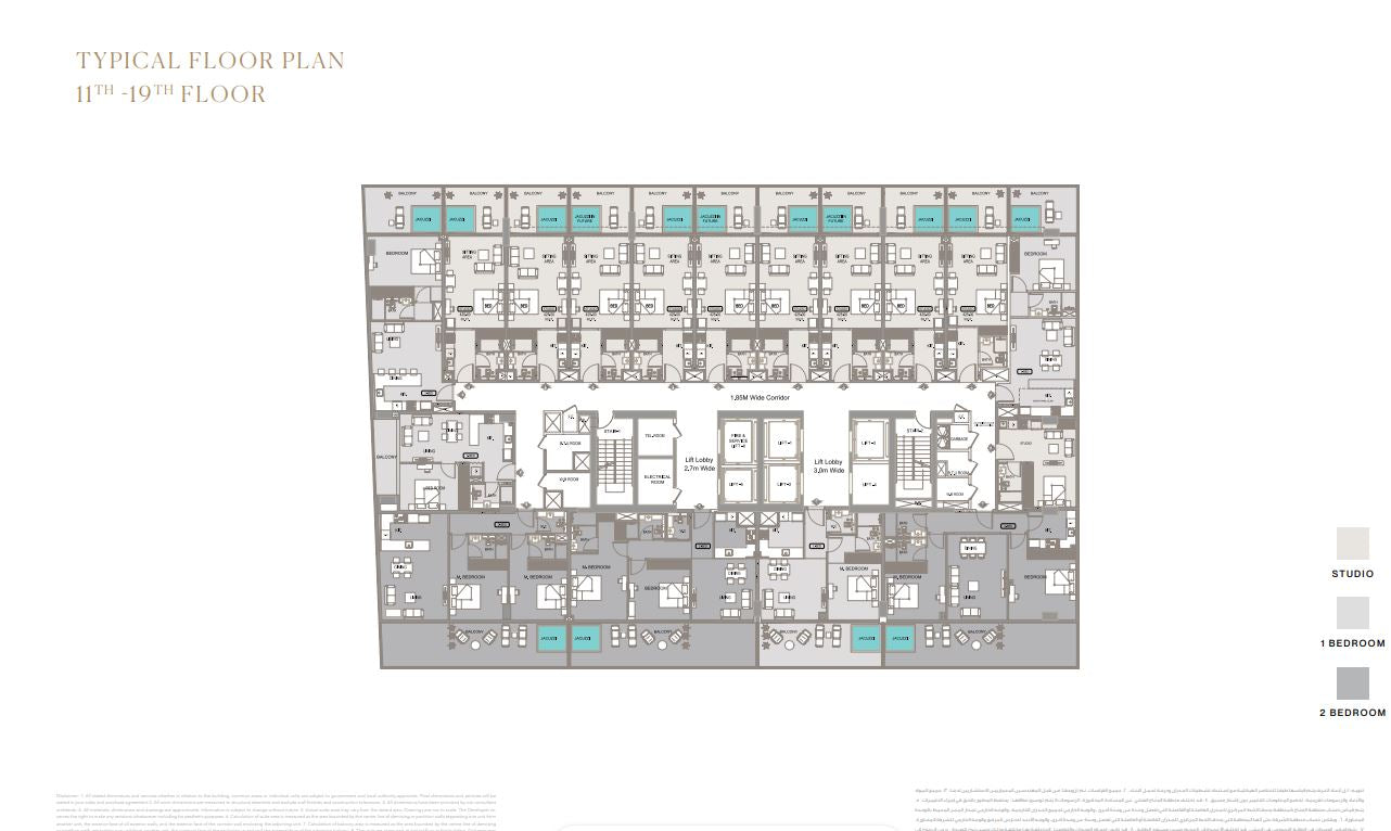 TYPICAL FLOOR PLAN 11T H -1 9 T H FLOOR