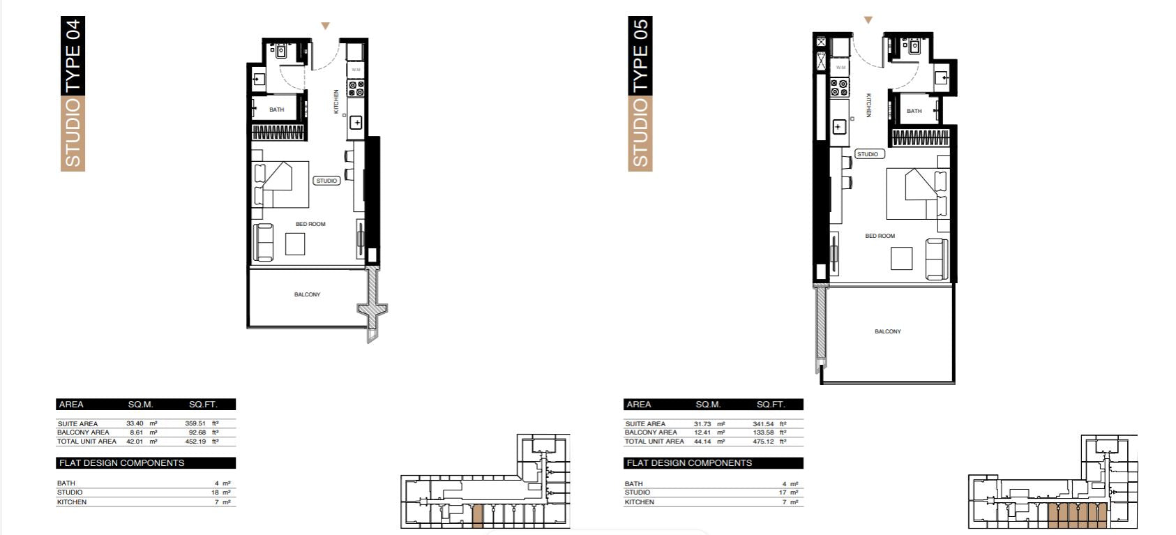 STUDIO TYPE 4 AND 5