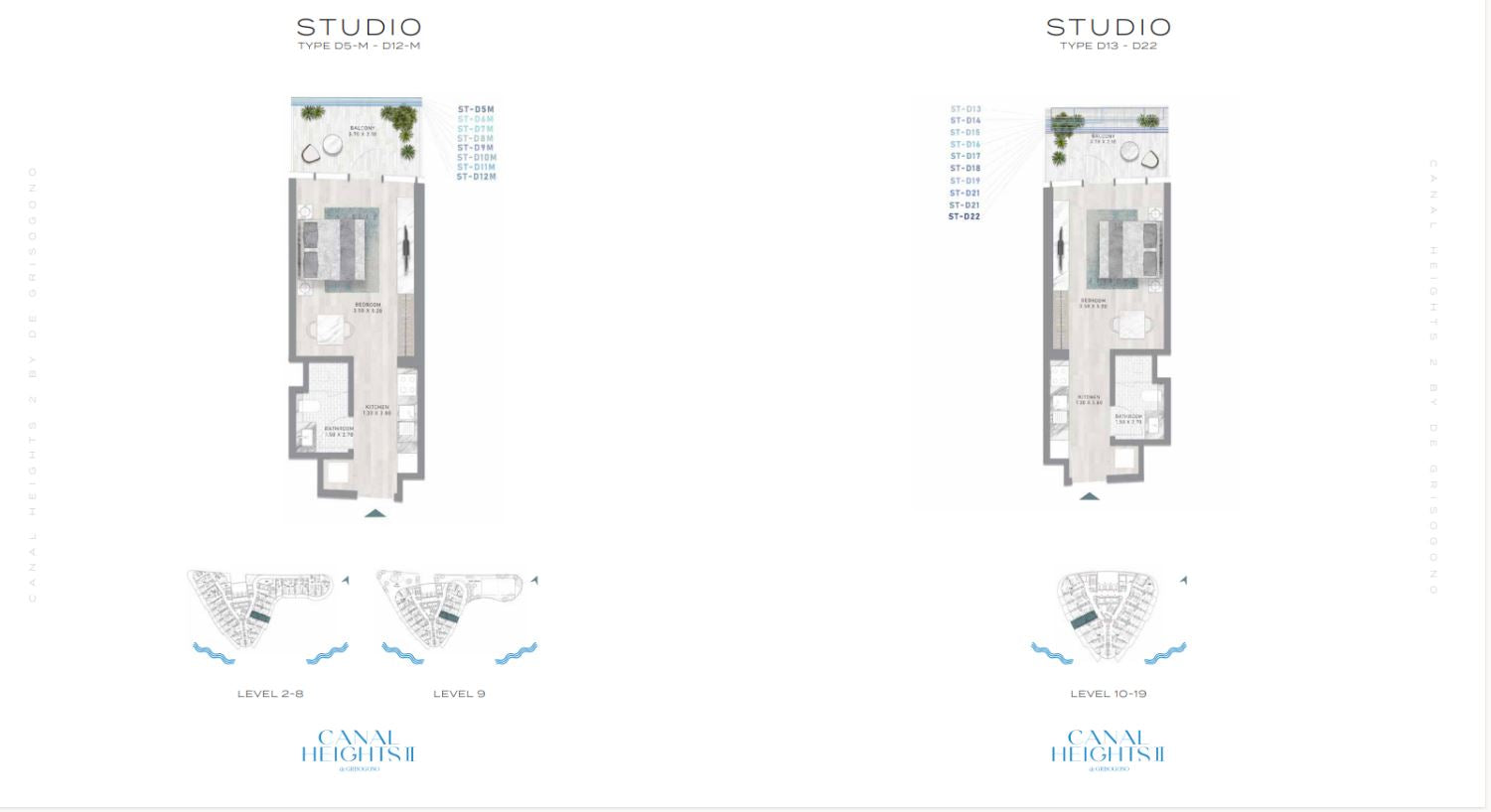 STUDIO TYPE D5-M - D12-M and TYPE D13 - D22 floor plan