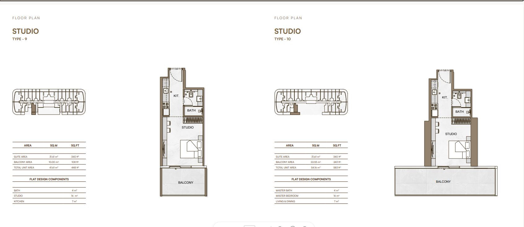 FLOOR PLAN STUDIO TYPE - 9 and 10