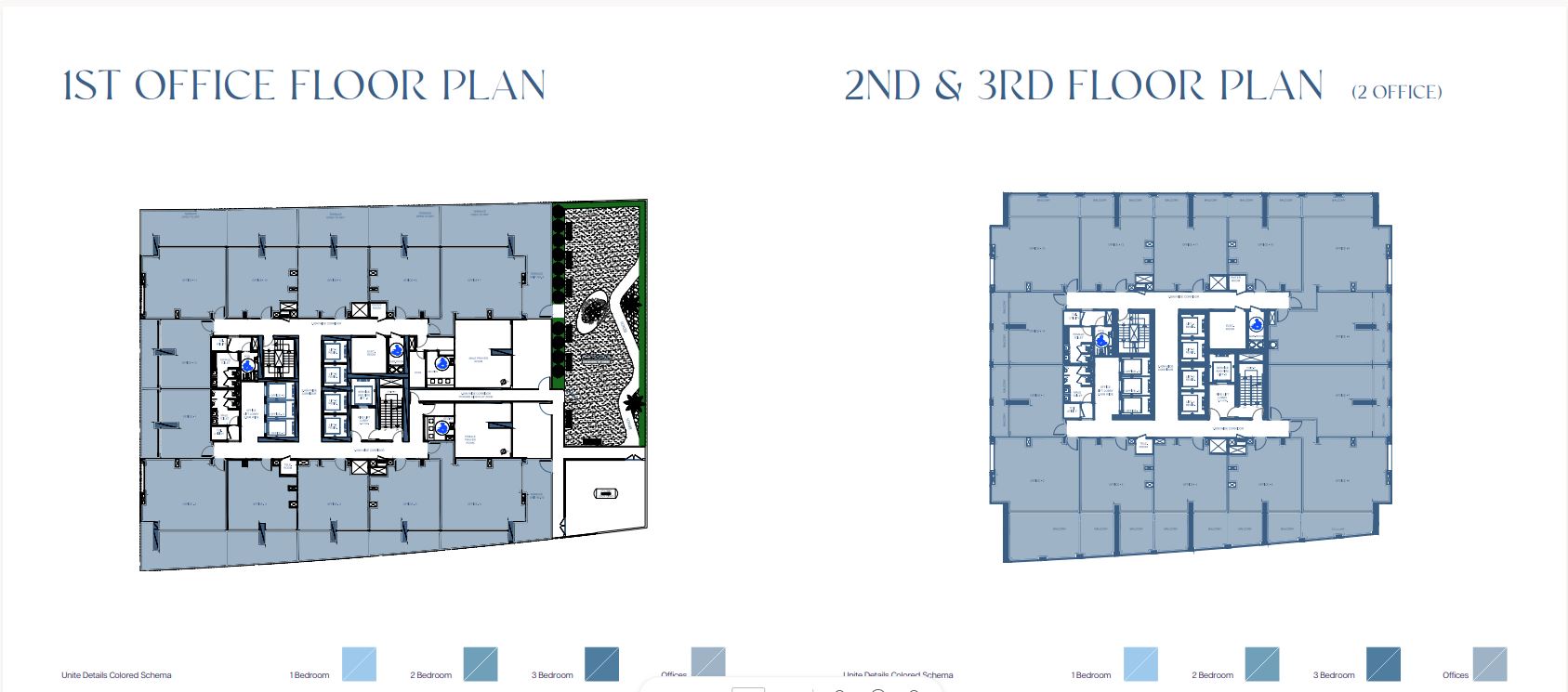 1ST OFFICE FLOOR PLAN and 2ND & 3RD FLOOR PLAN