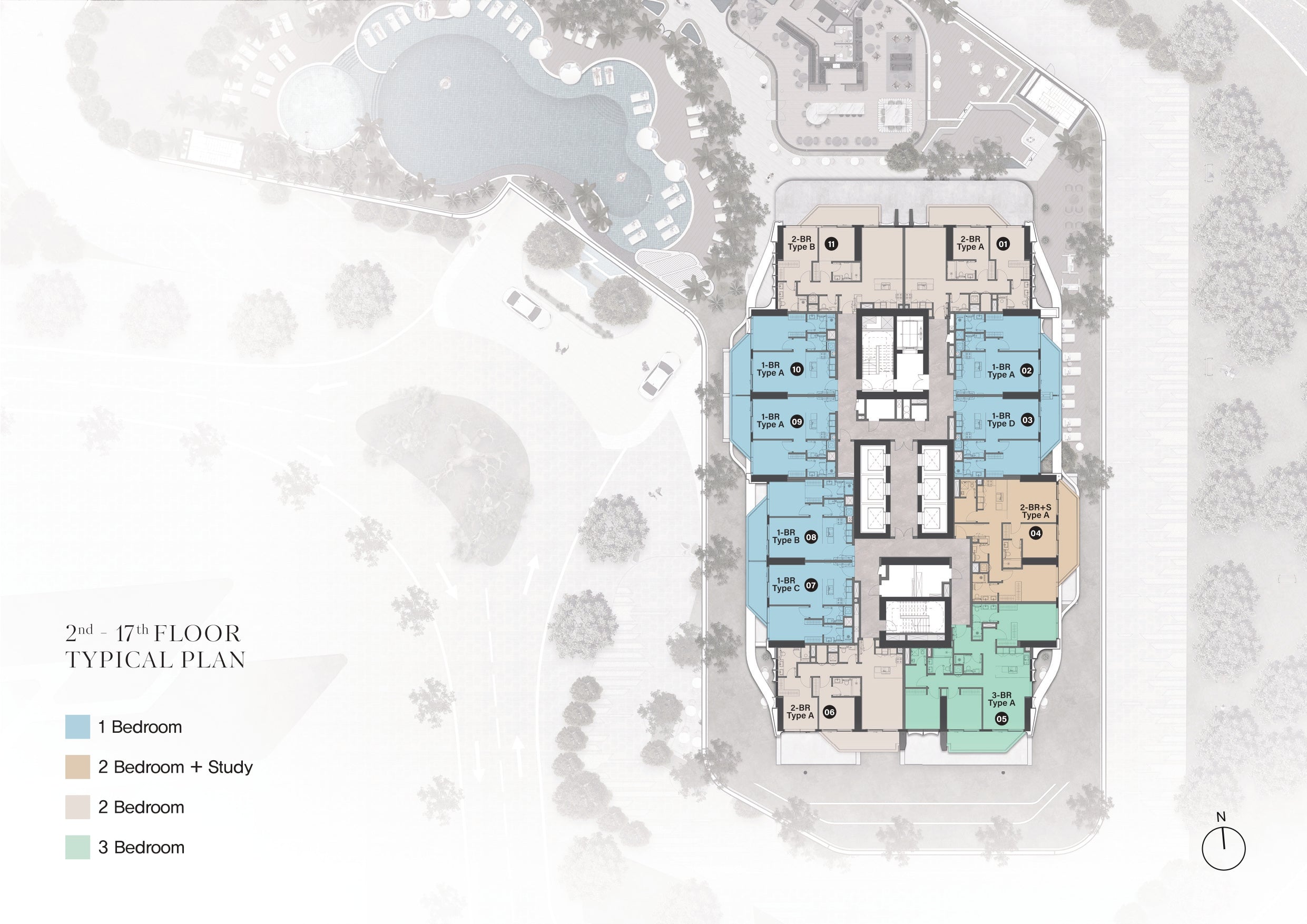 2ND - 17TH FLOOR PLAN