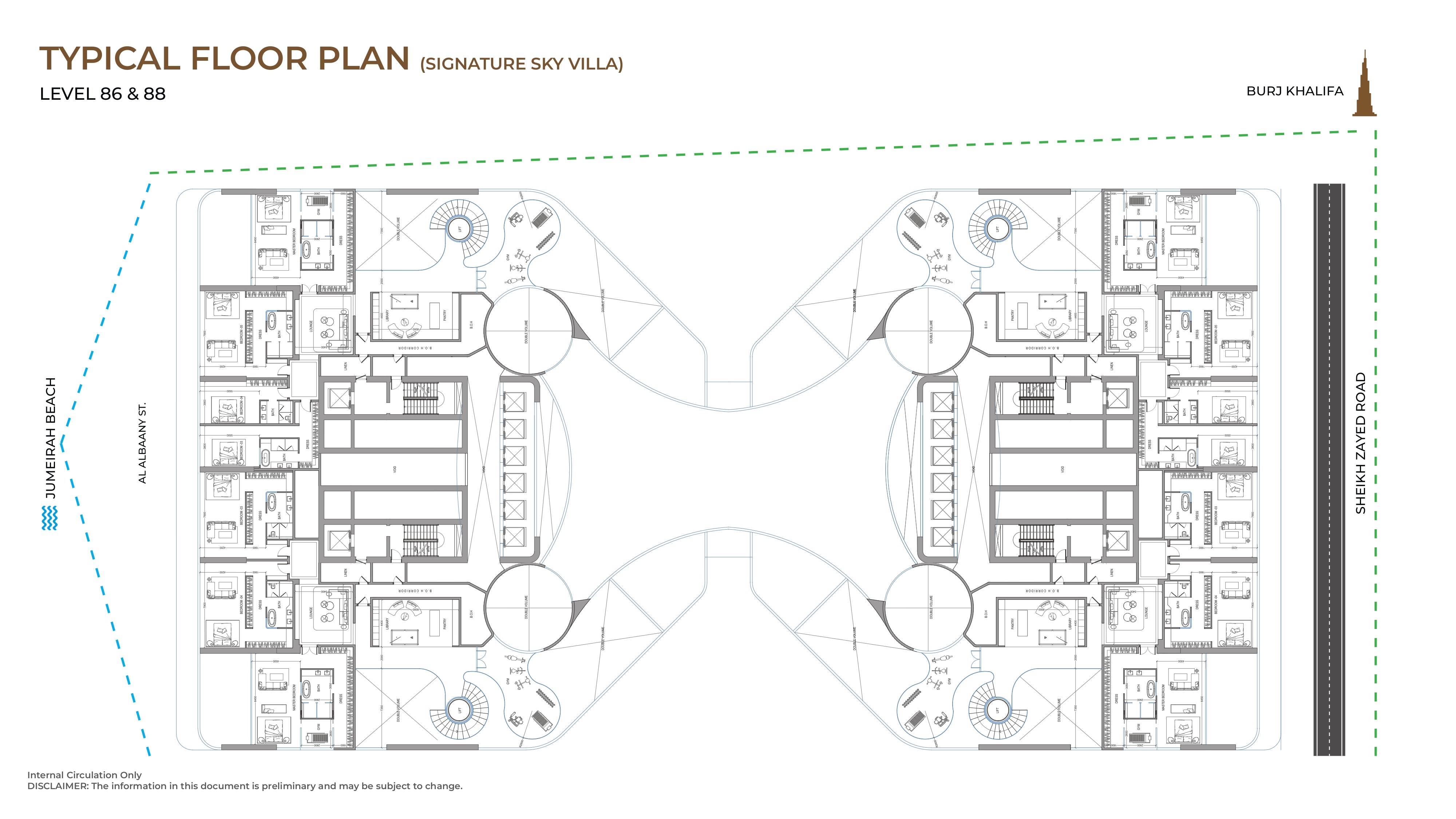 Typical Floor Plan 86 & 88 (Signature Sky Villa)