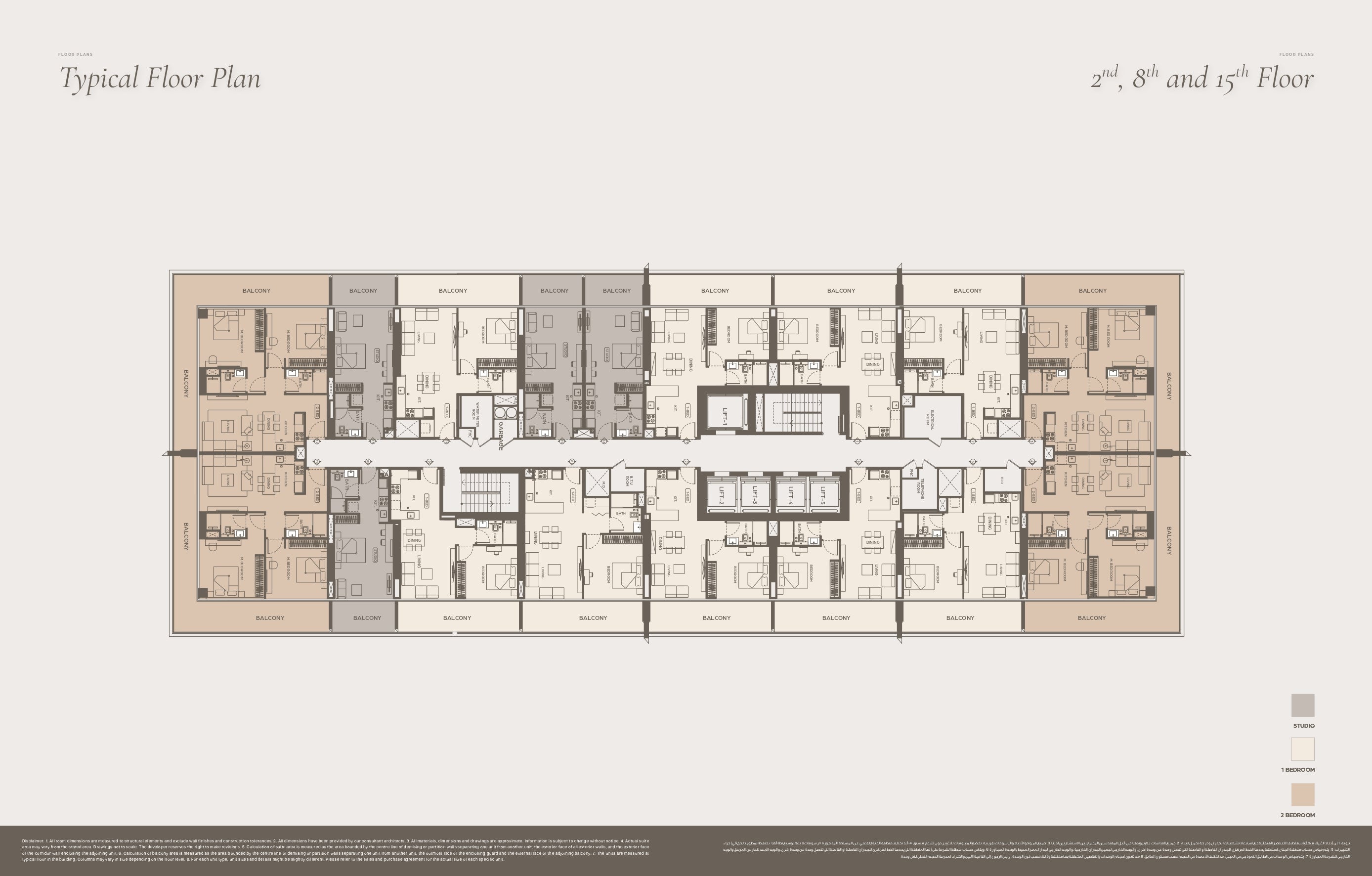Typical Floor Plan 2nd, 8th and 15th Floor