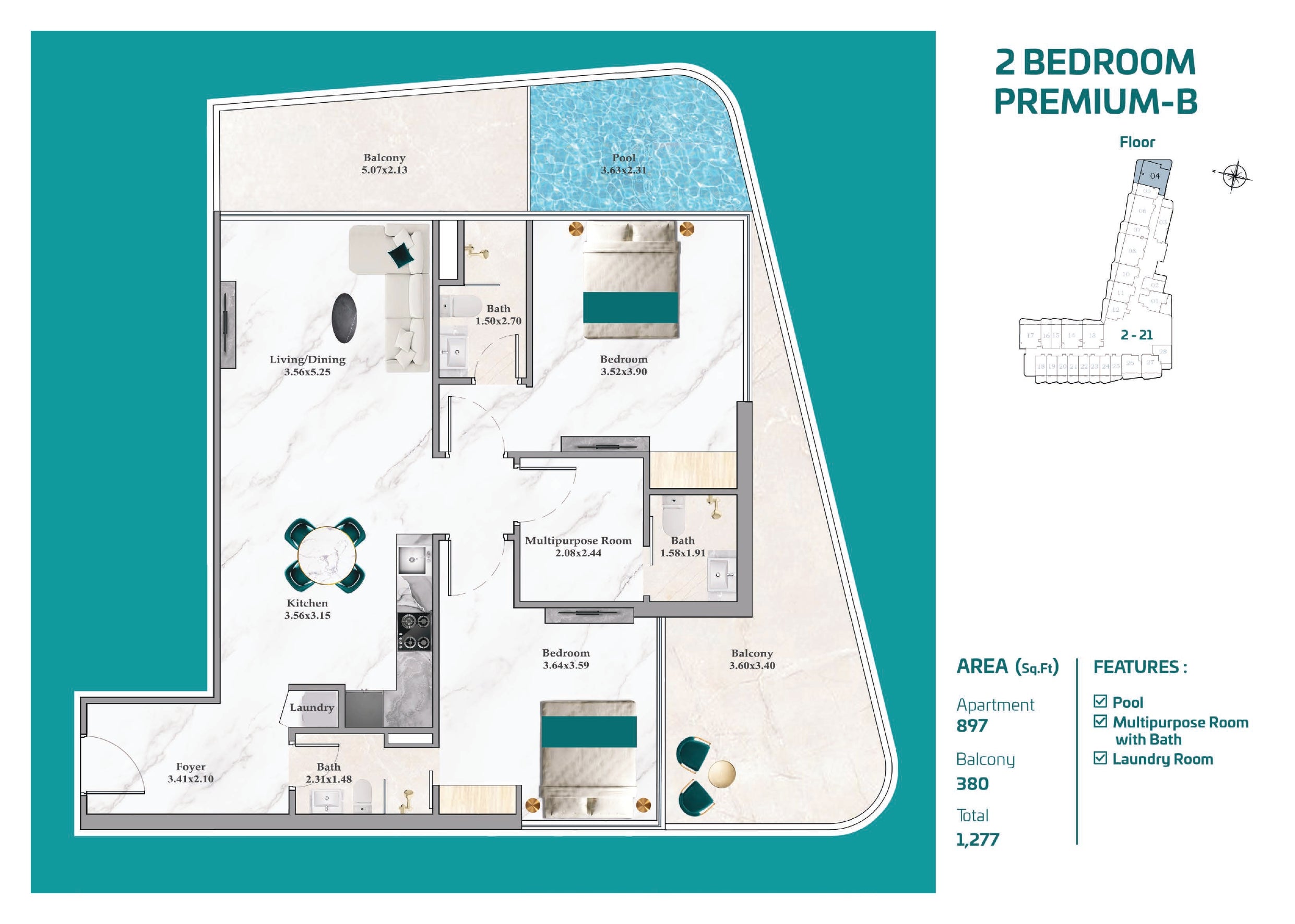 2 Bedroom Premium-B