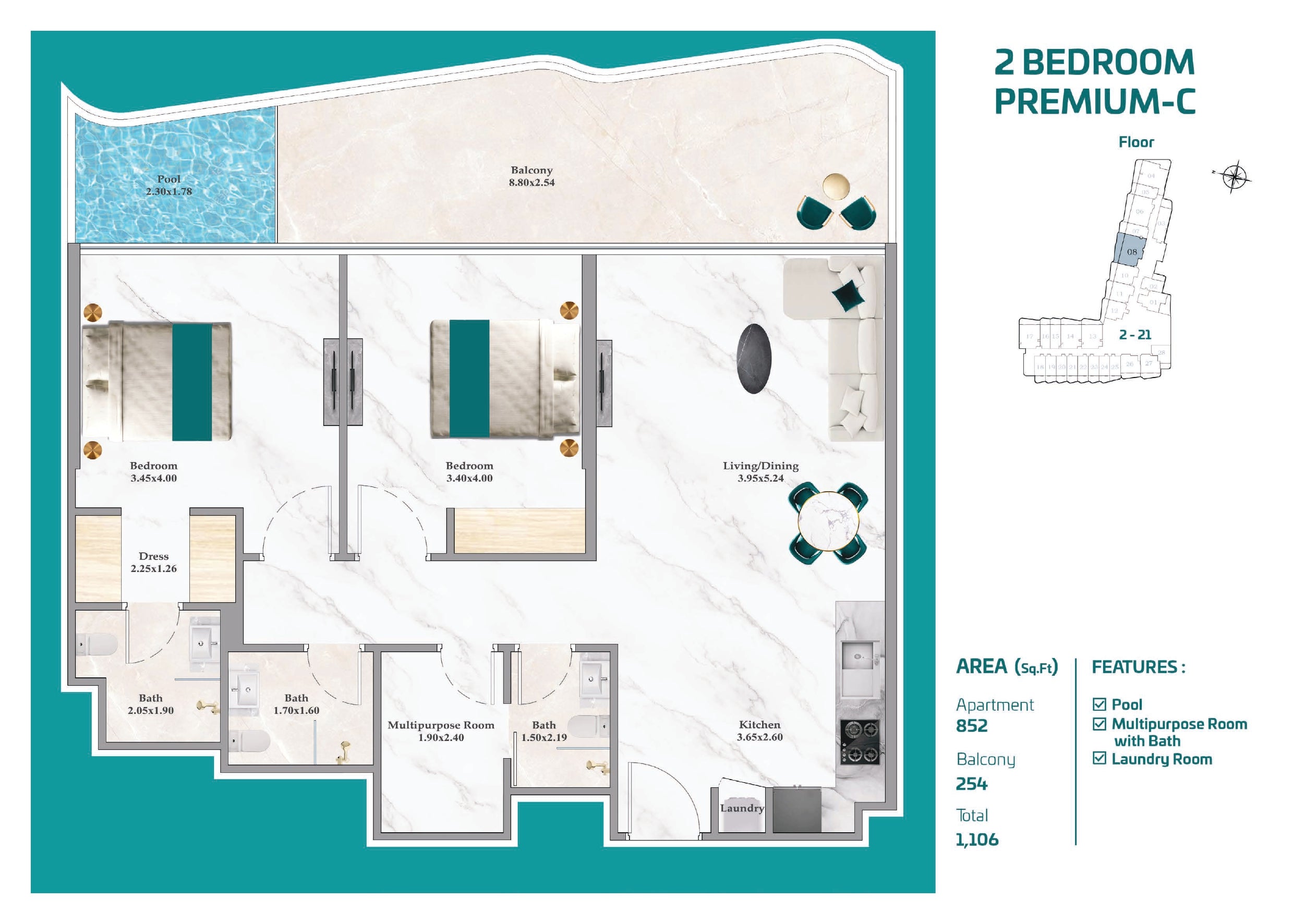2 Bedroom Premium-C