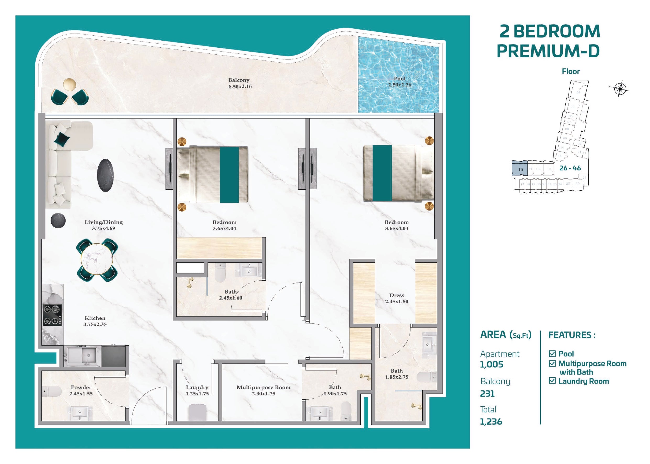 2 Bedroom Premium-D