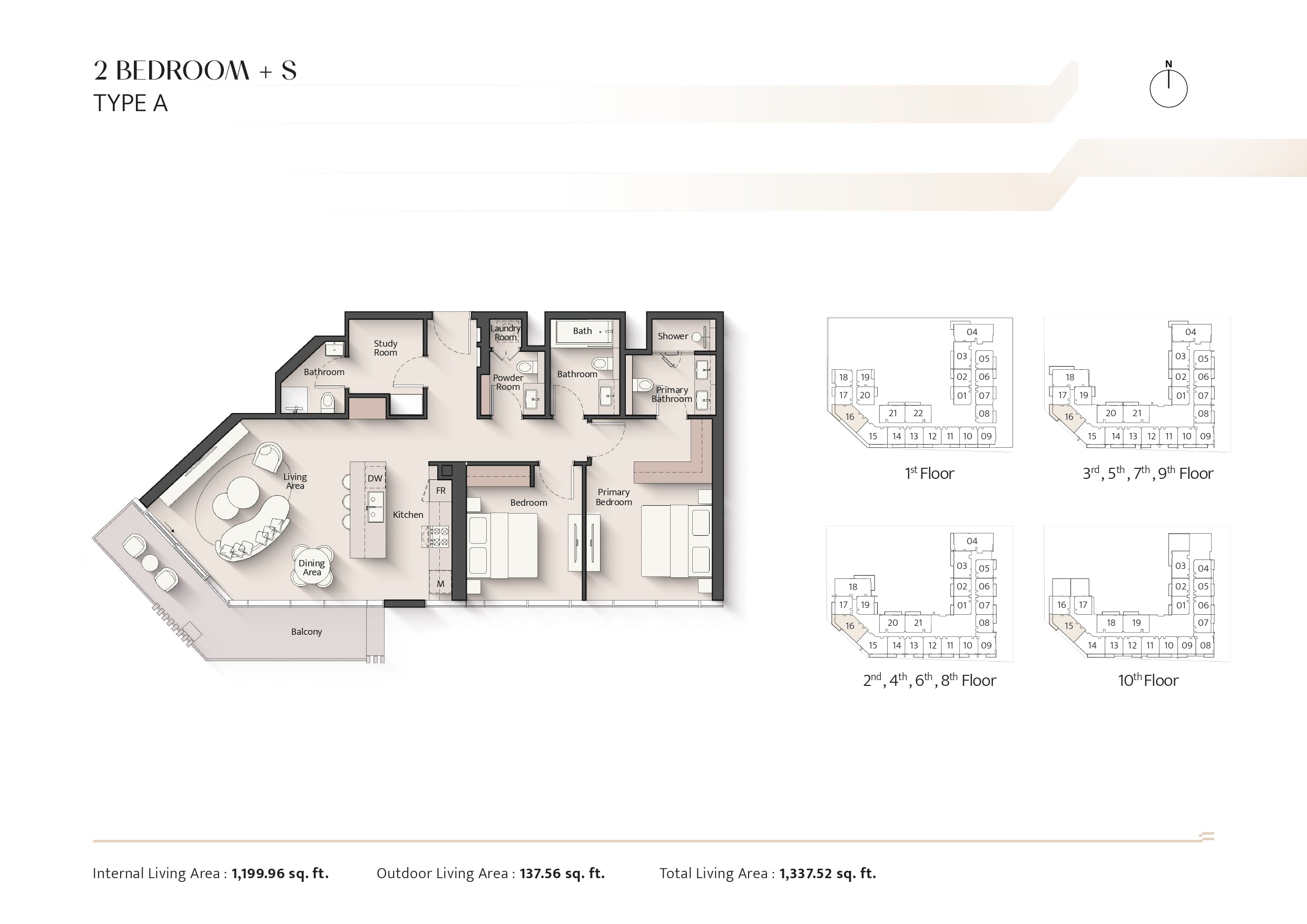 2 Bedroom + S Type A