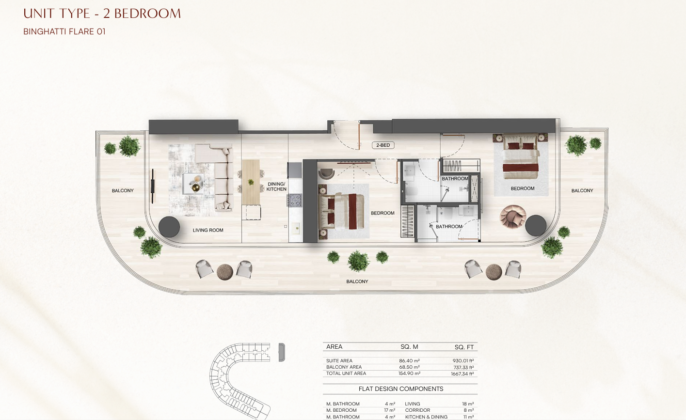 UNIT TYPE 2 BEDROOM