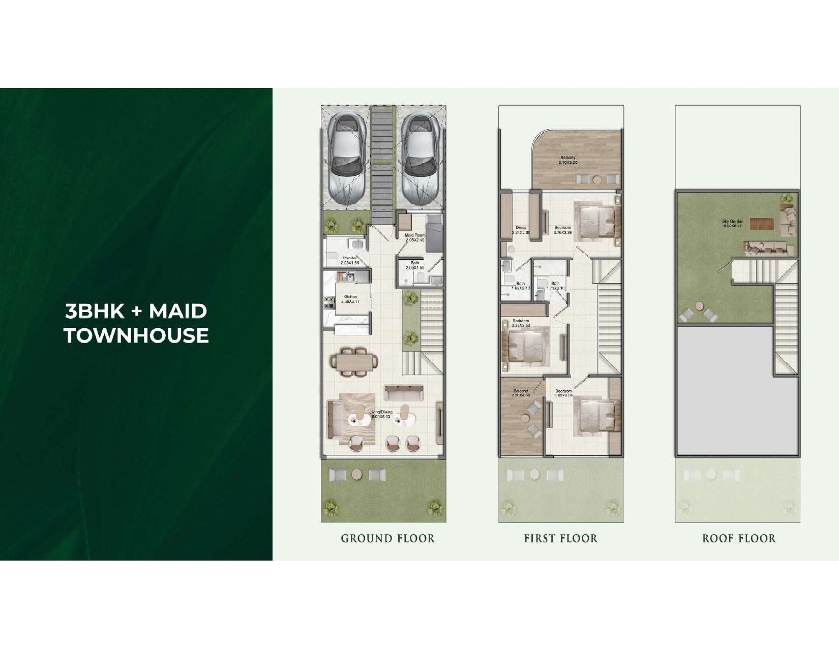 3BHK + MAID TOWNHOUSE