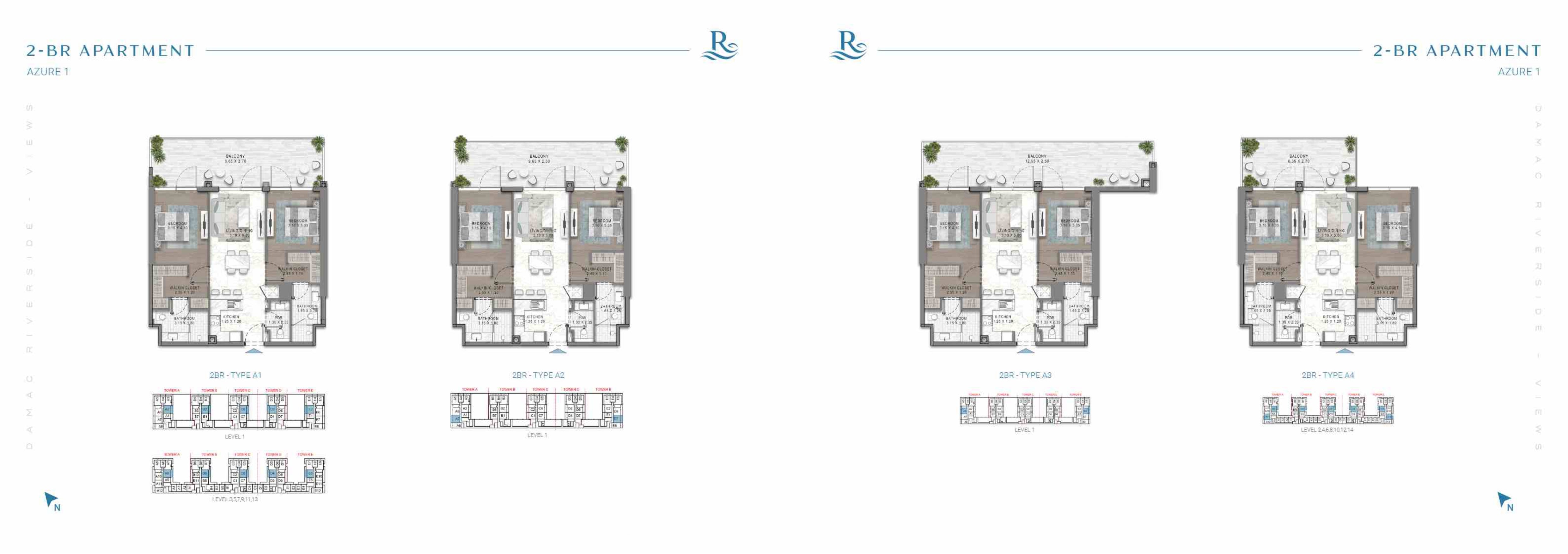2-BR APARTMENT AZURE 1 TYPE A1 A2 A3 A4