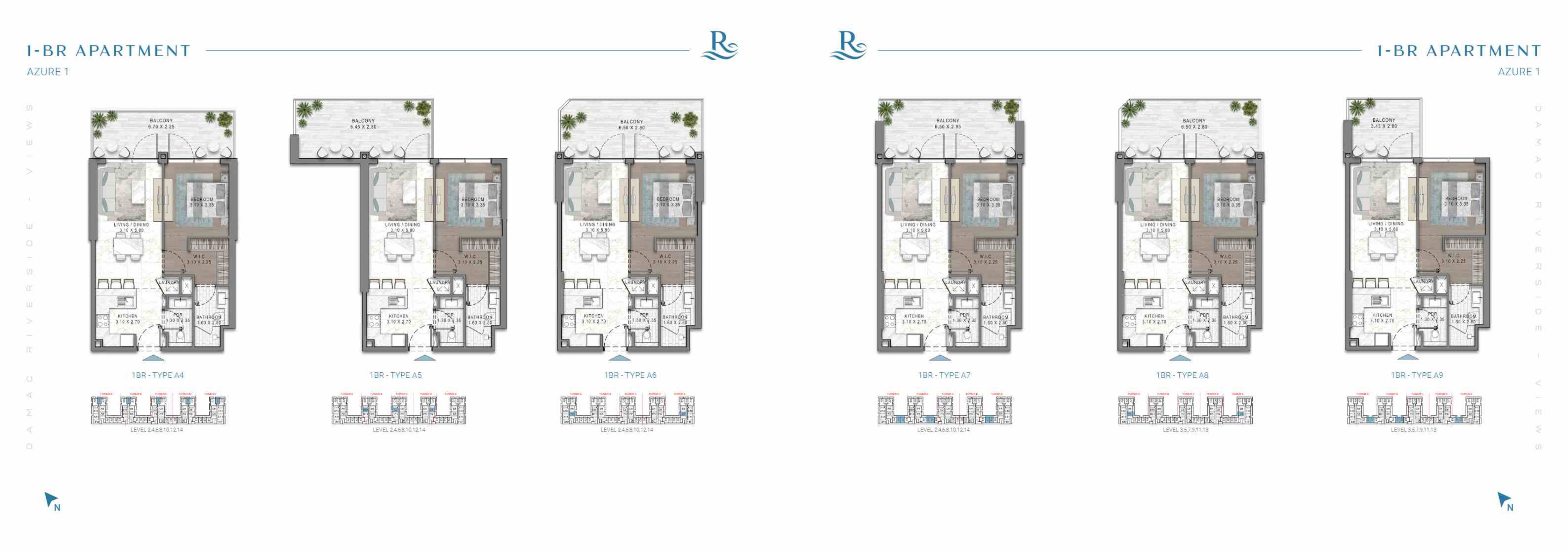 1- BR APARTMENT AZURE 1 TYPE A4 A5 A6 A7 A8 A9