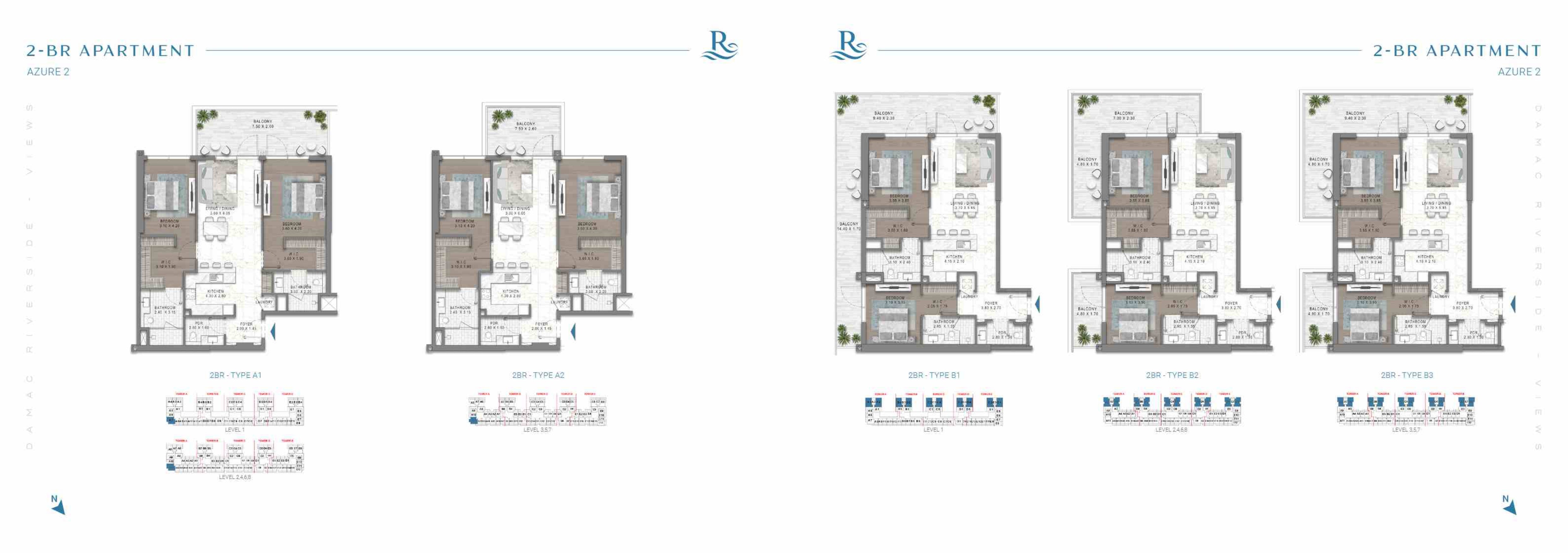 2-BR APARTMENT AZURE 2 TYPE A1 A2 B1 B2 B3