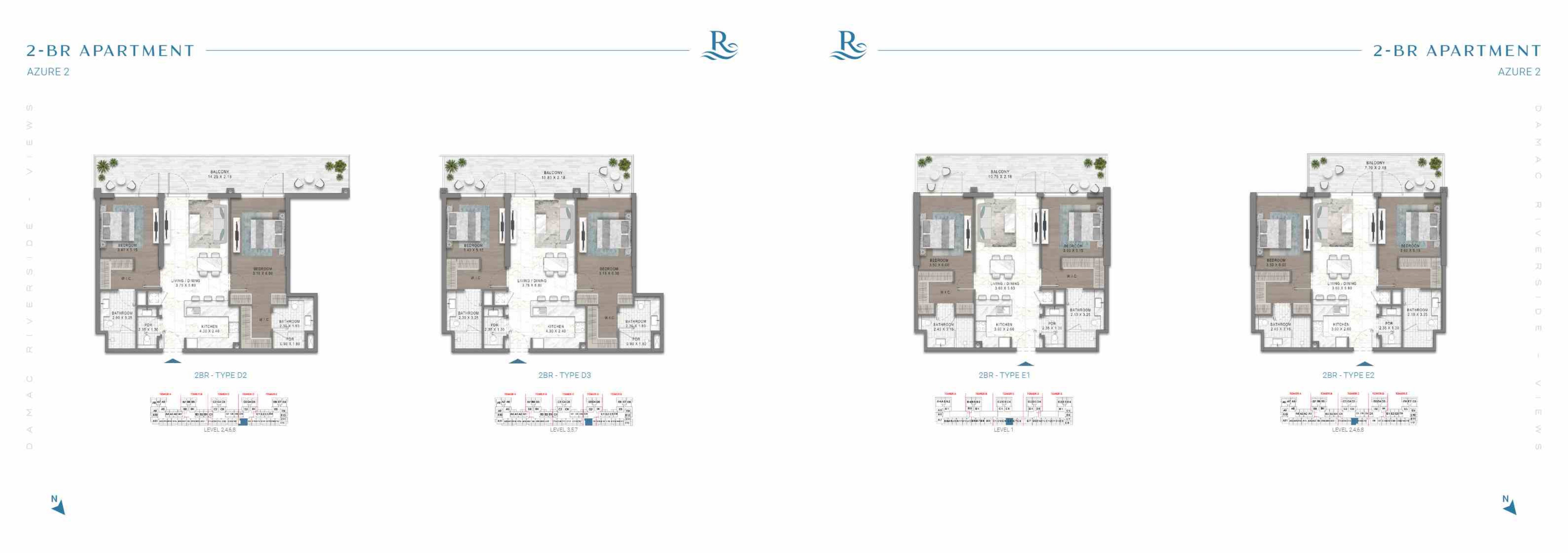 2-BR APARTMENT AZURE 2 TYPE D2 D3 E1 E2