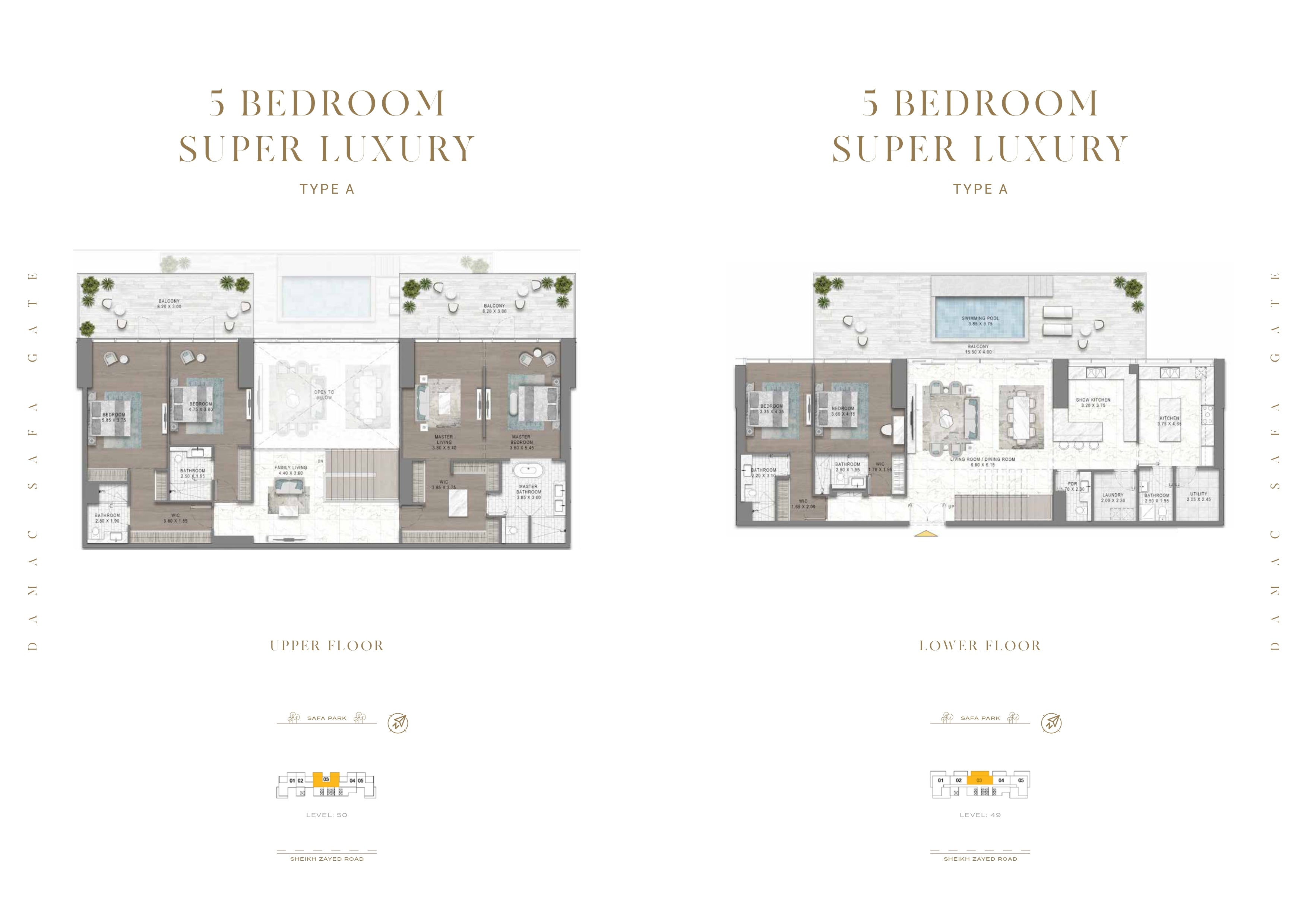 5 BEDROOM SUPER LUXURY TYPE A UPPER FLOOR LOWER FLOOR