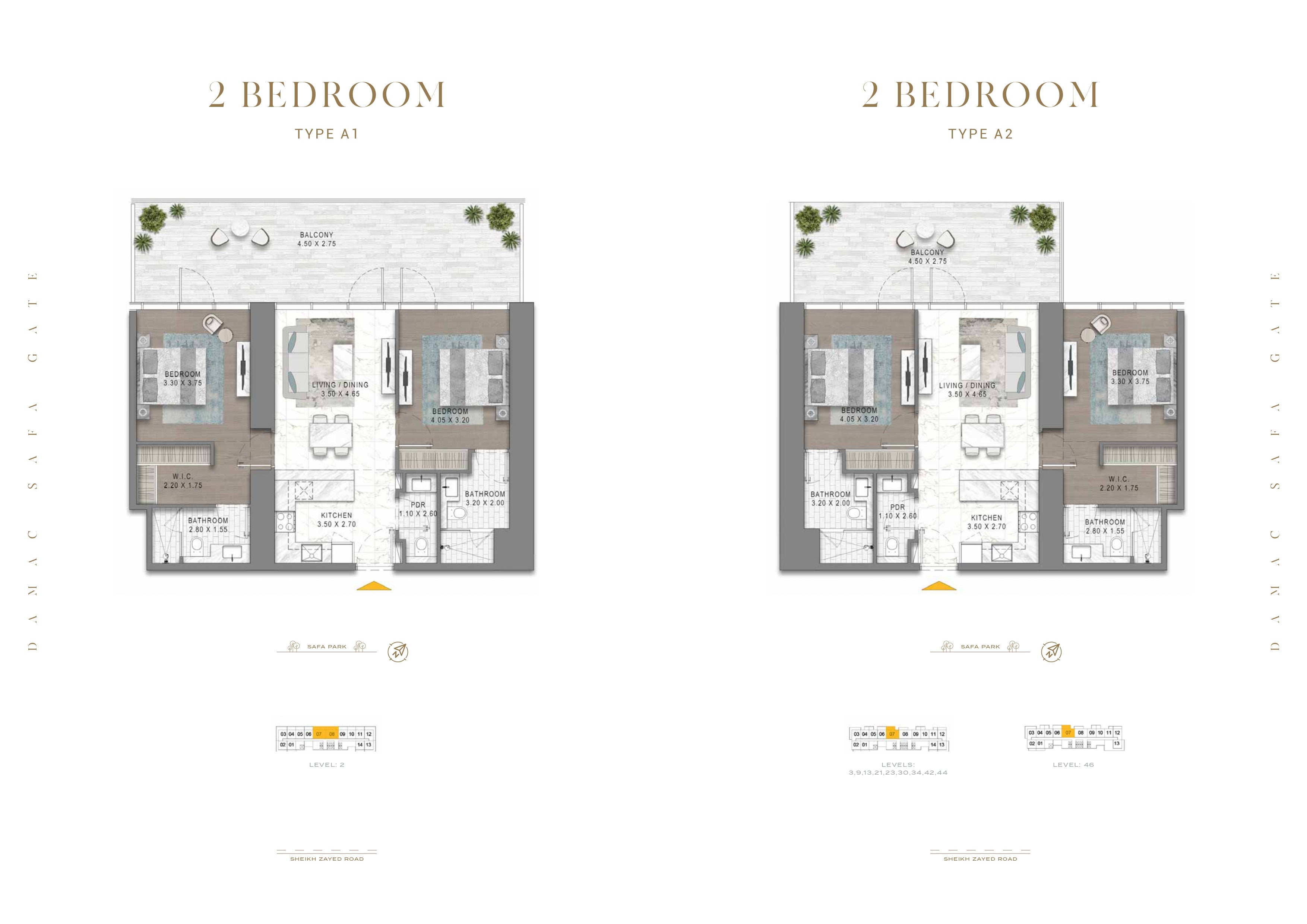 2 BEDROOM TYPE A1 TYPE A2