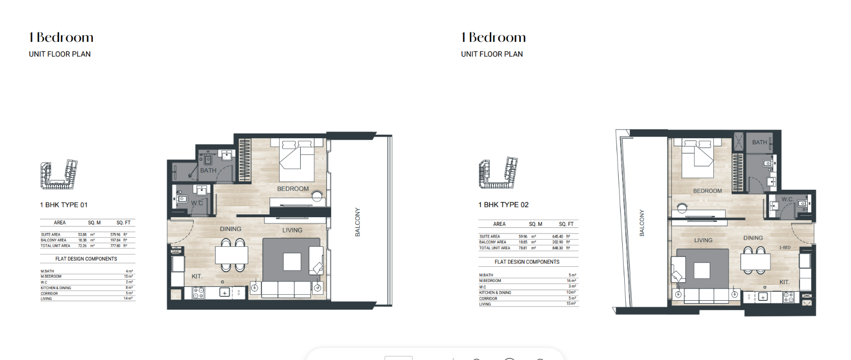 1 Bedroom Unit Floor Plan