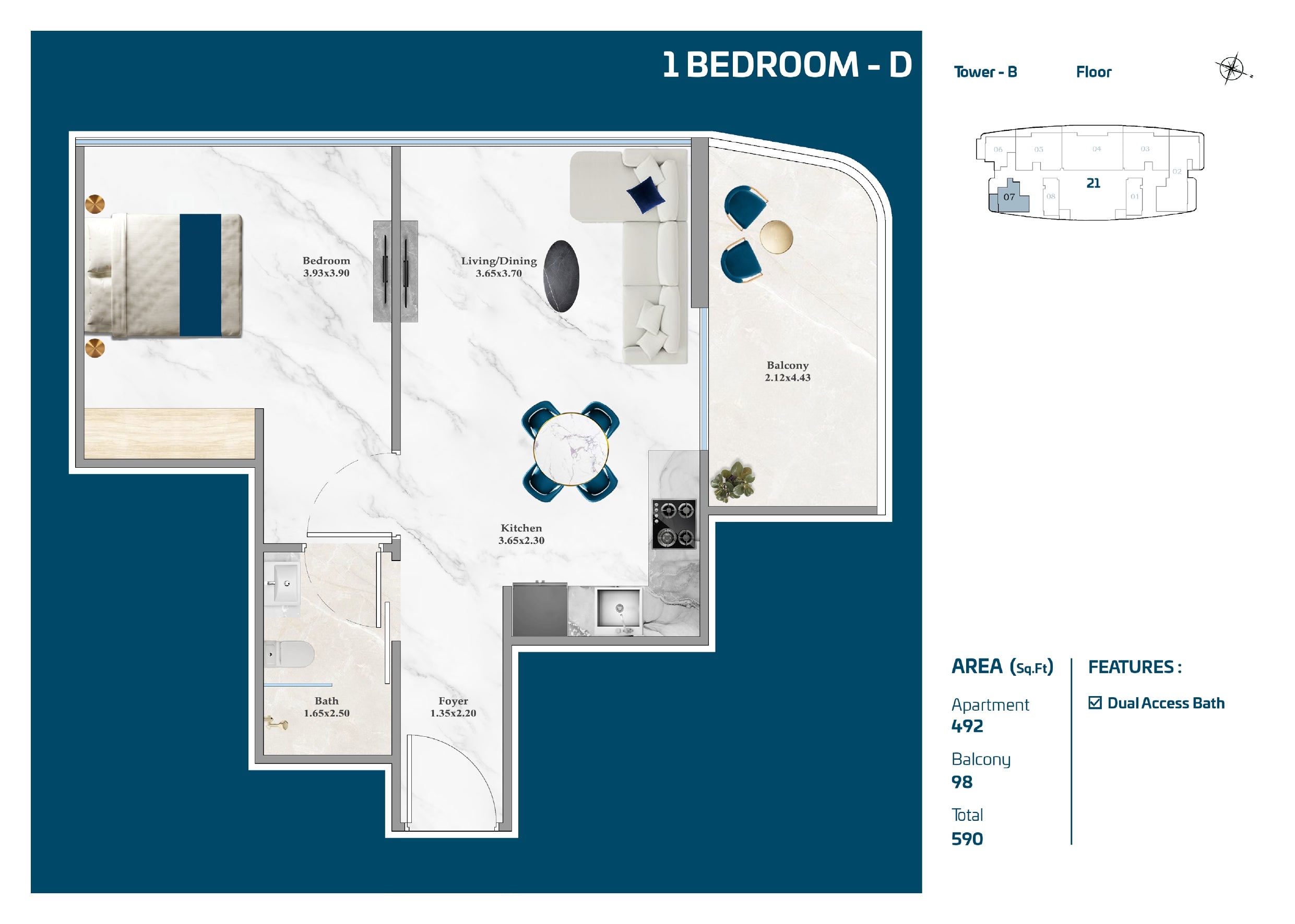 1 Bedroom-D