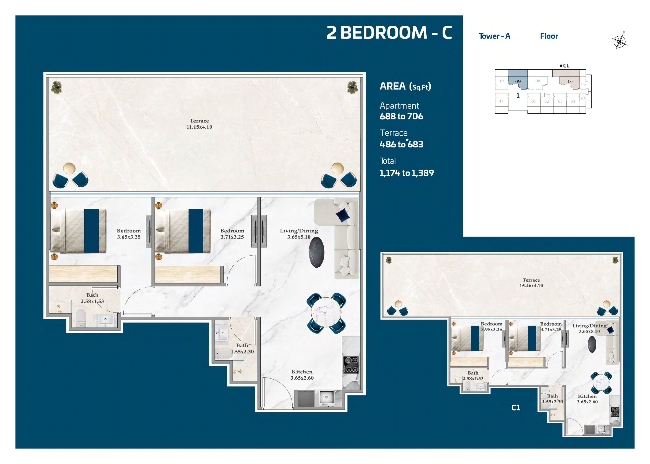 2 Bedroom-C