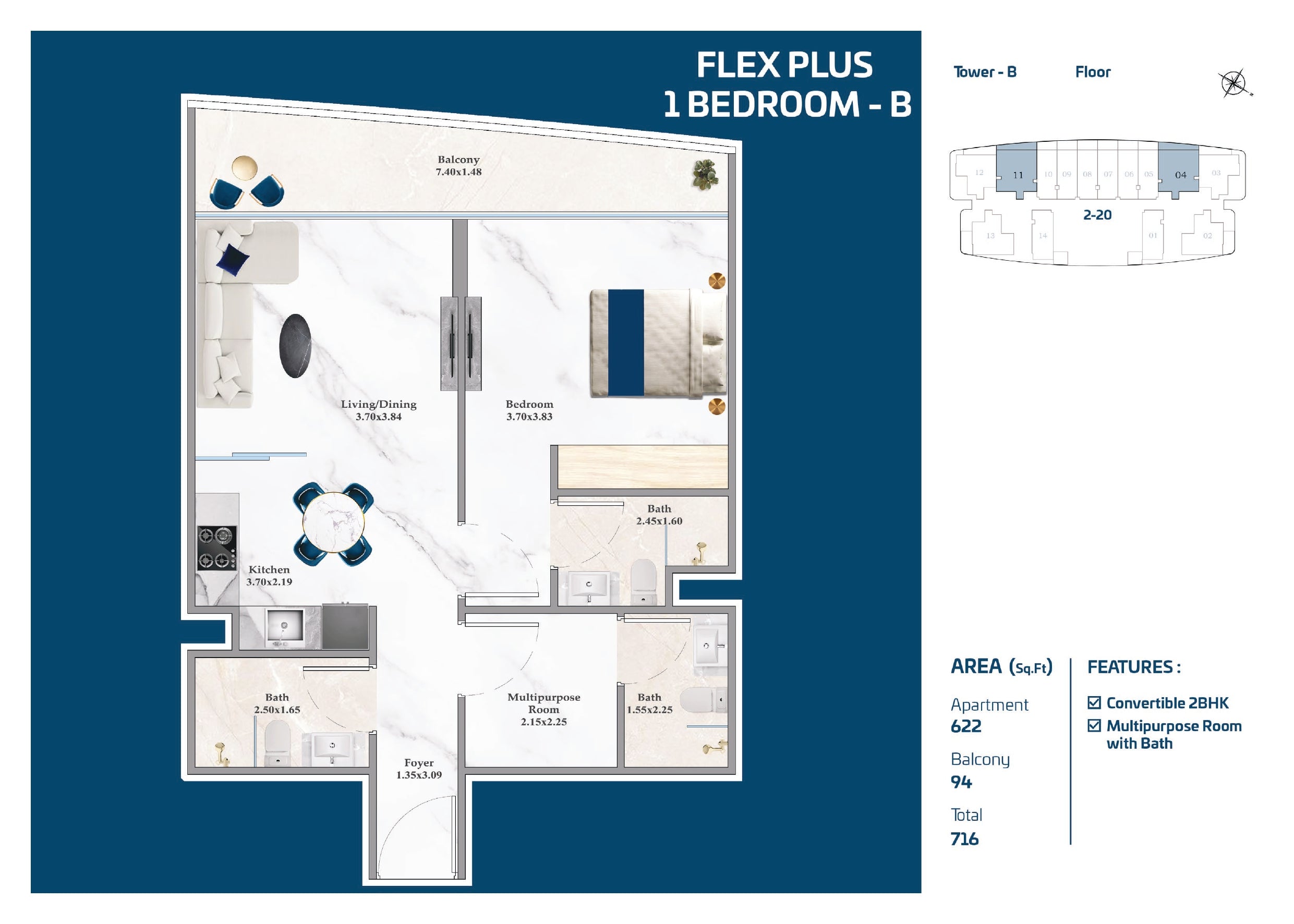 Flex Plus 1 Bedroom-B