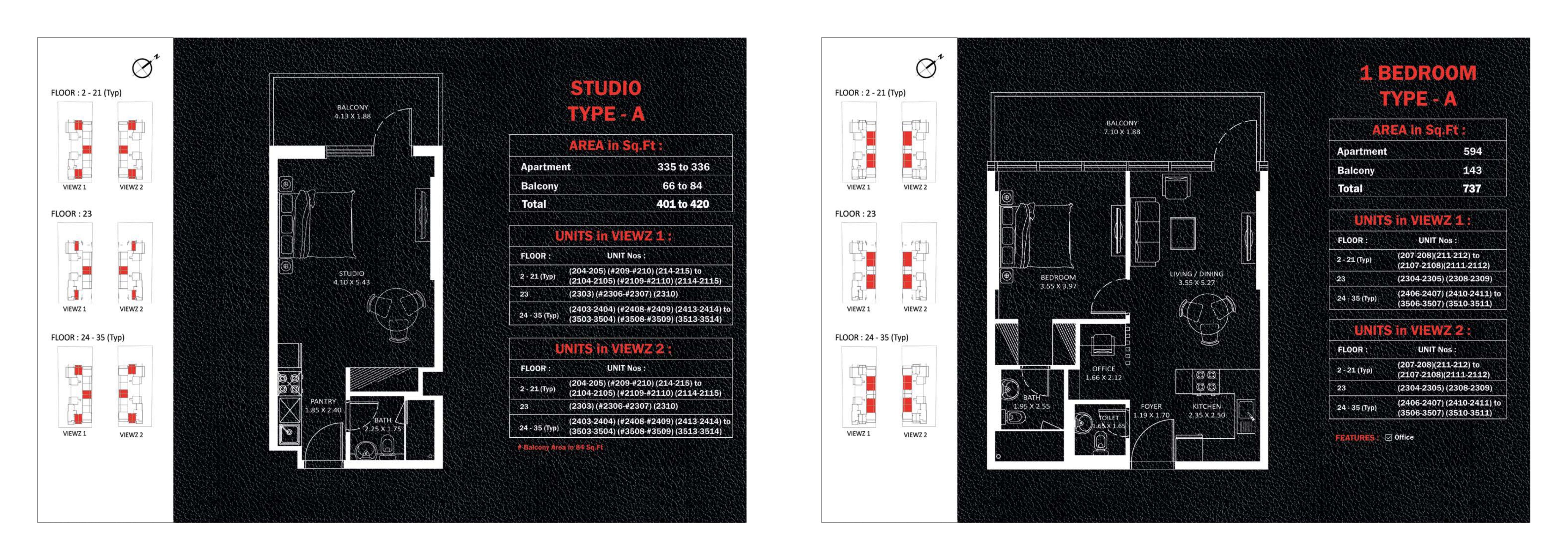 STUDIO TYPE A , BEDROOM TYPE A