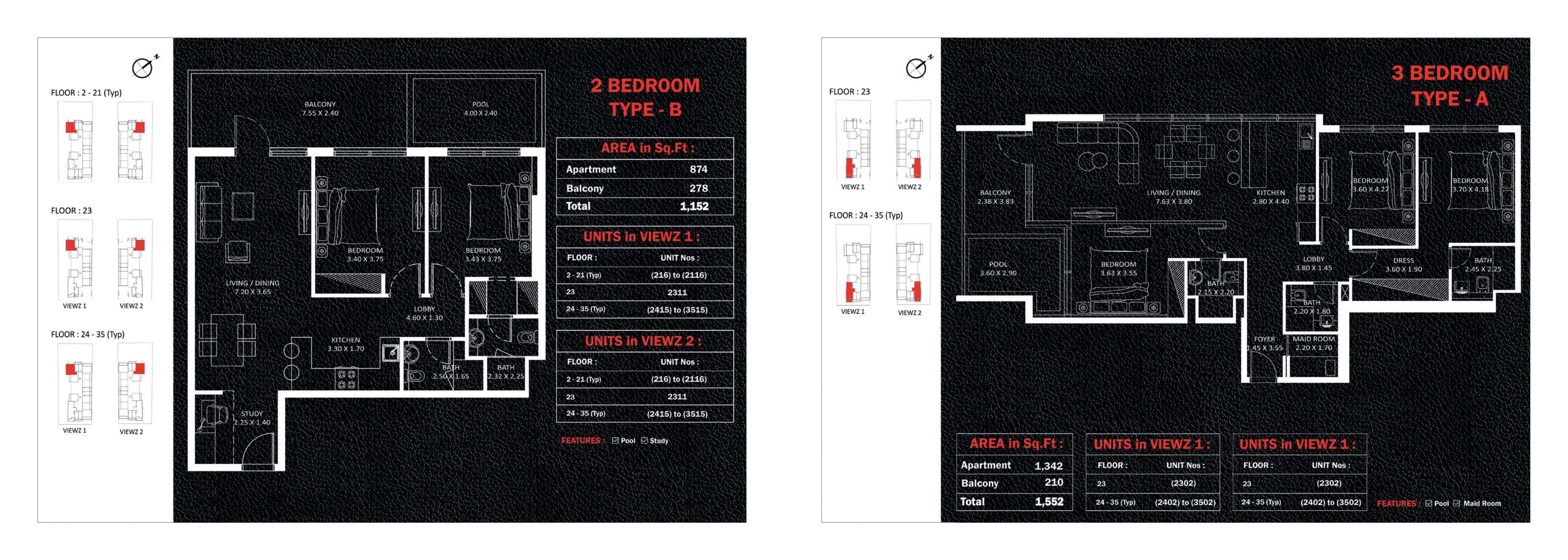 2 BEDROOM TYPE B 3 BEDROOM TYPE A