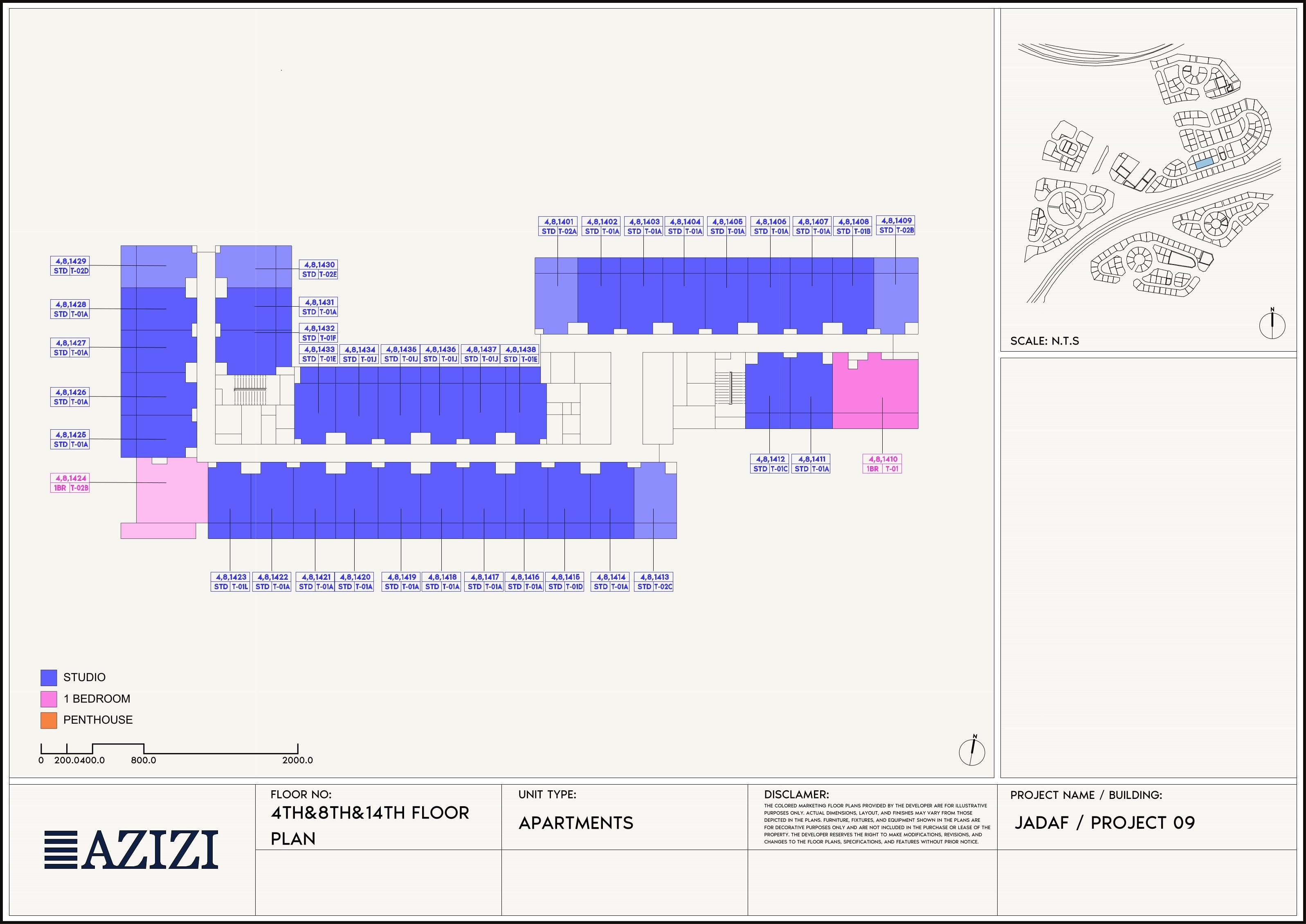 4TH & 8TH & 14TH FLOOR PLAN