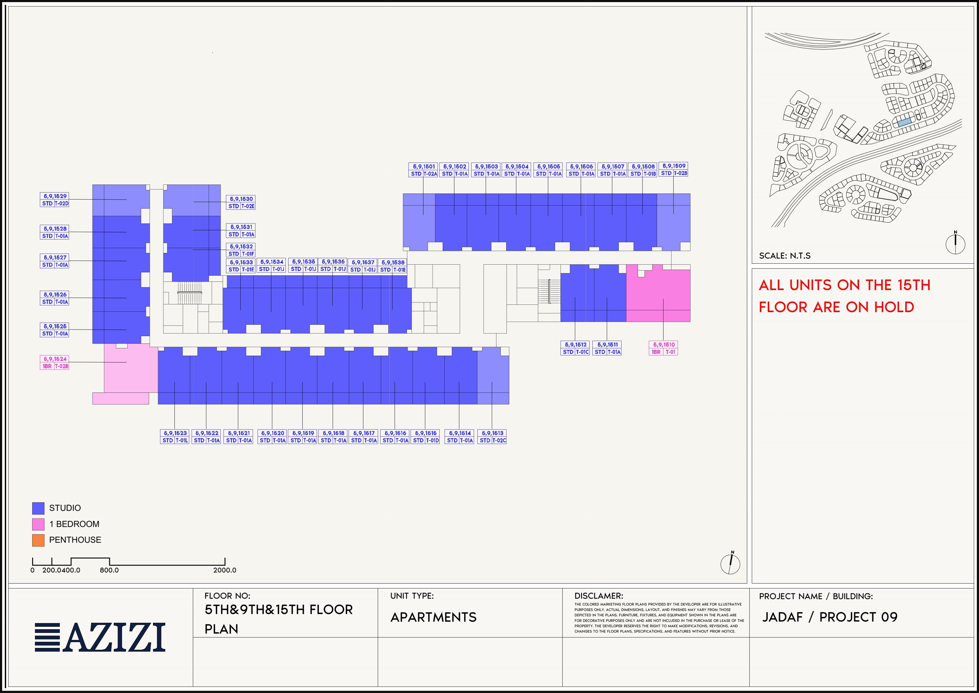 5TH & 9TH & 15TH FLOOR PLAN