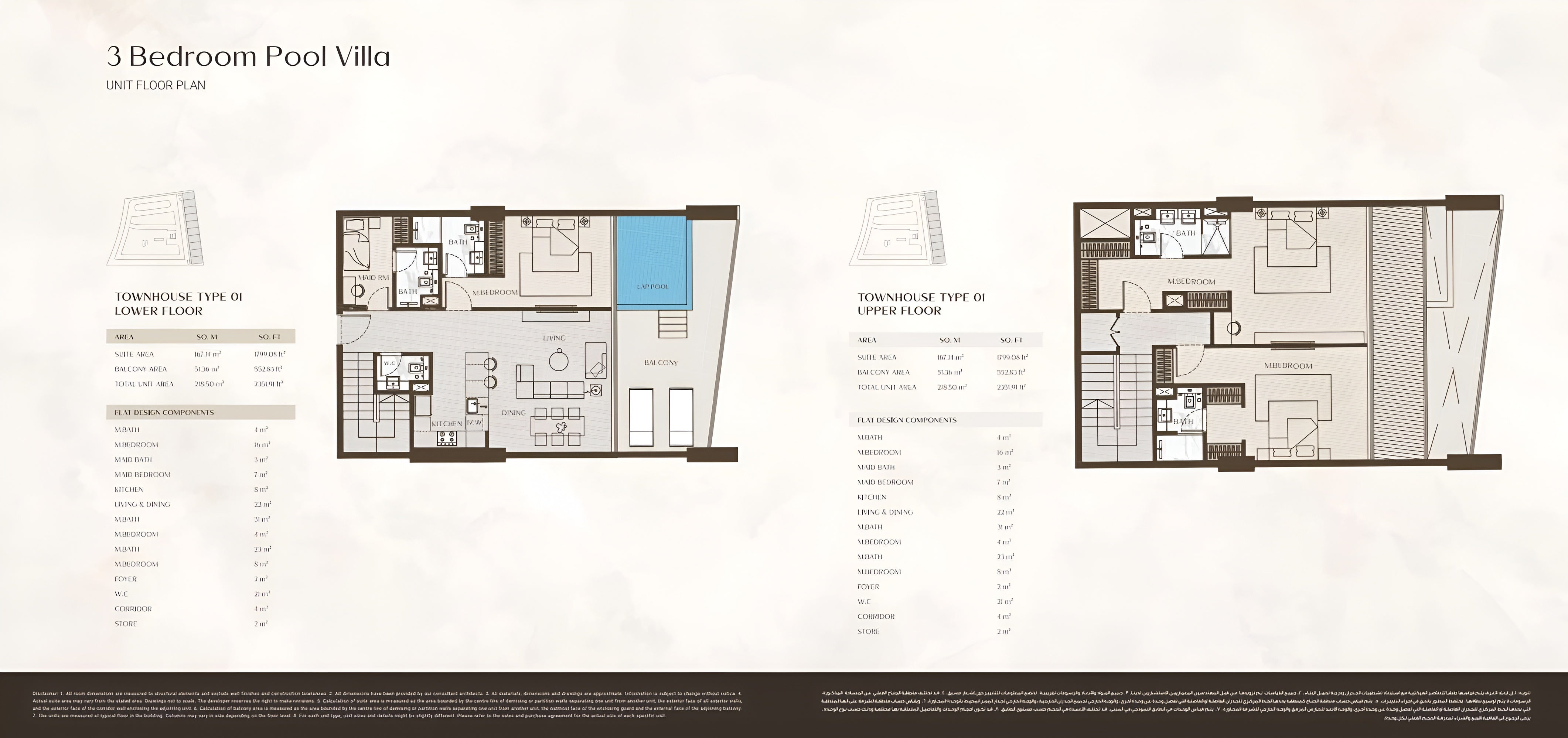 3 Bedroom Pool Villa UNIT FLOOR PLAN