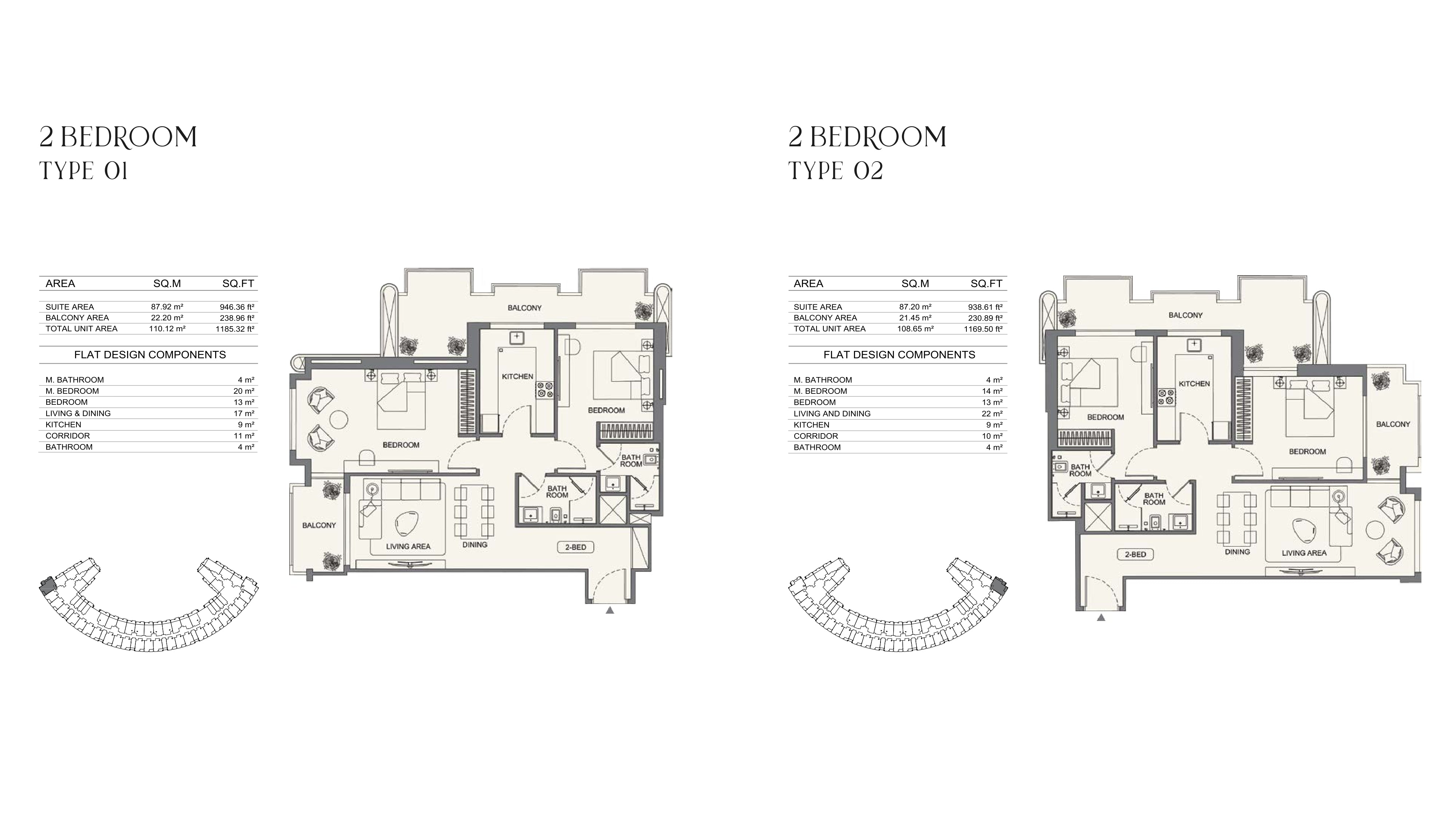 2 Bedroom Type 01-02