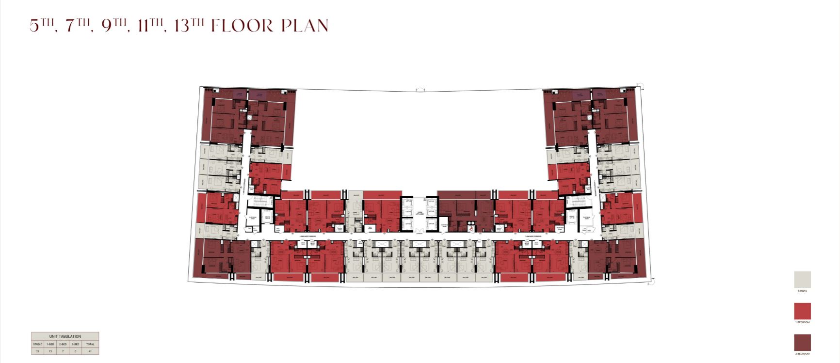 "5TH, 7TH, 9TH, 11TH, 13TH FLOOR PLAN"