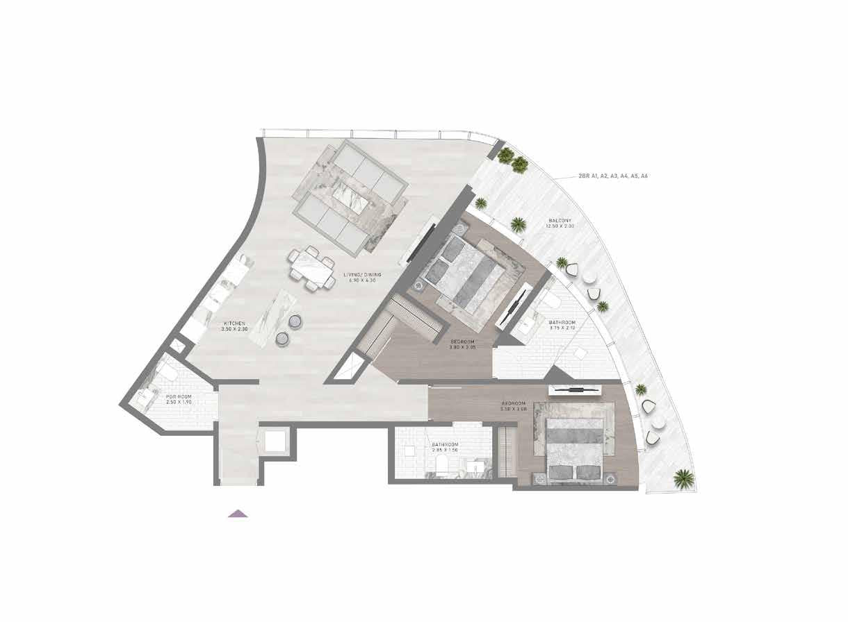 2 Bedroom Floor Plan 2