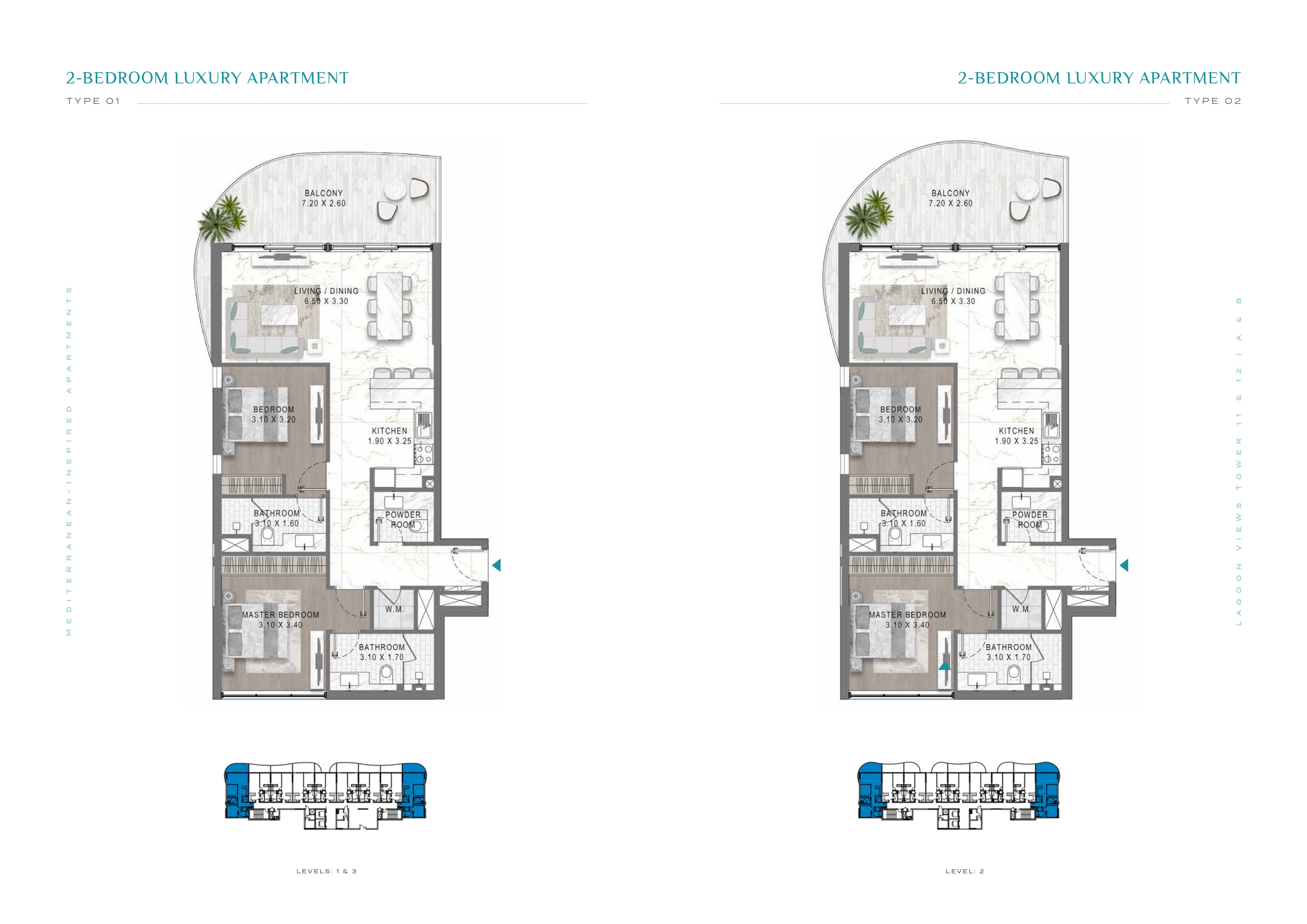  2-BEDROOM LUXURY APARTMENT  TYPE 01 02