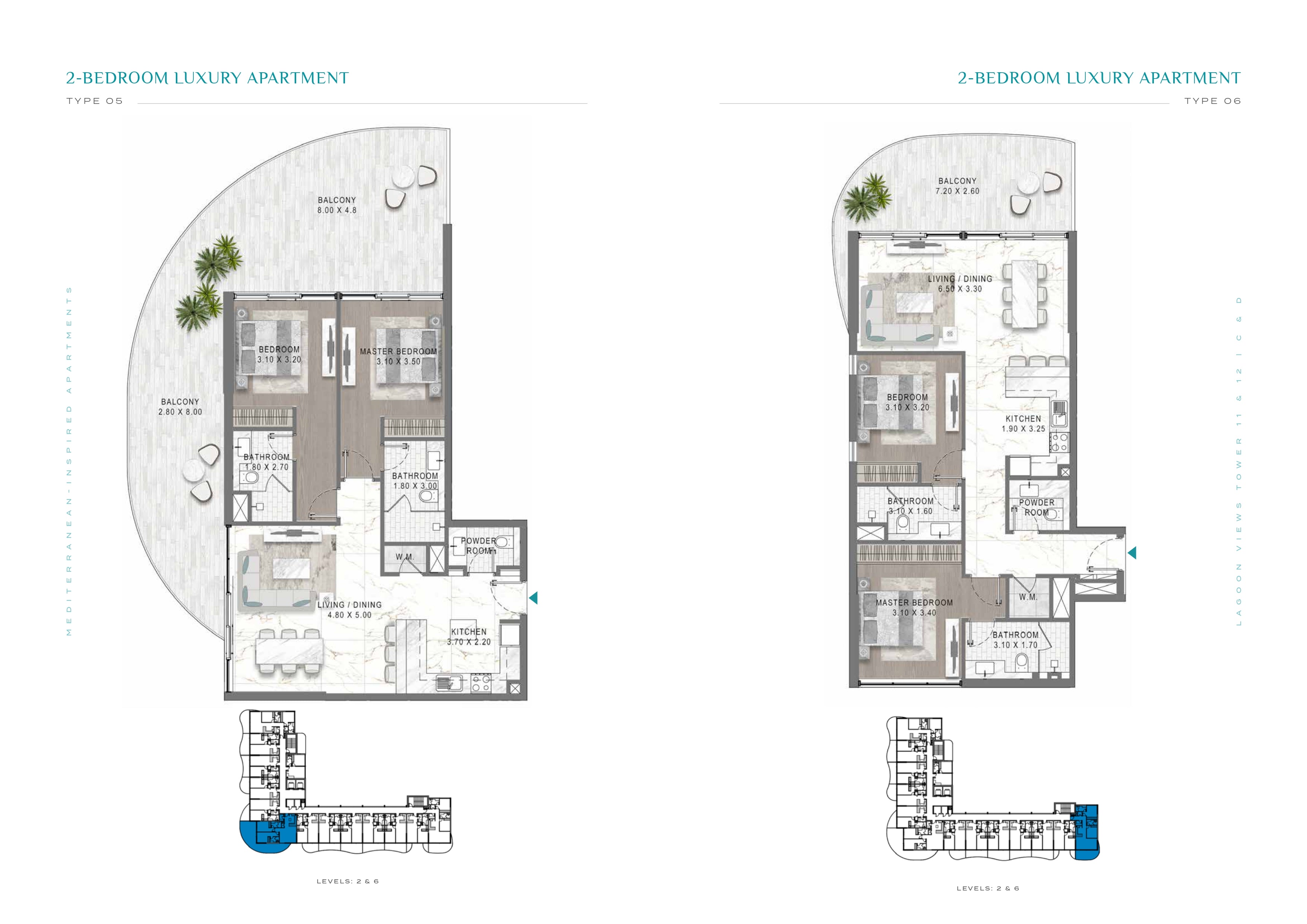  2-BEDROOM LUXURY APARTMENT  TYPE 05 06