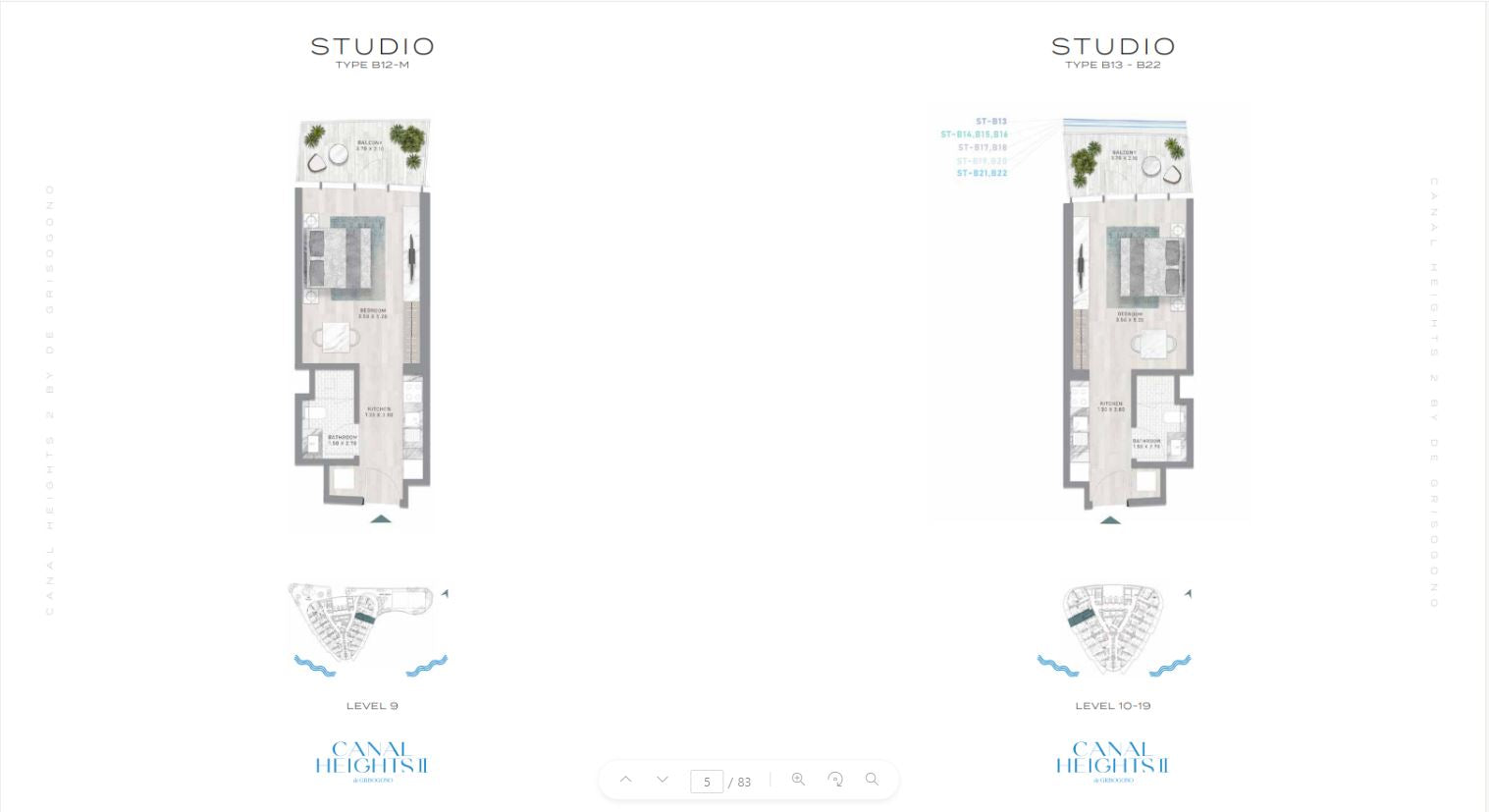 STUDIO TYPE B12-M and TYPE B13 - B22 floor plan