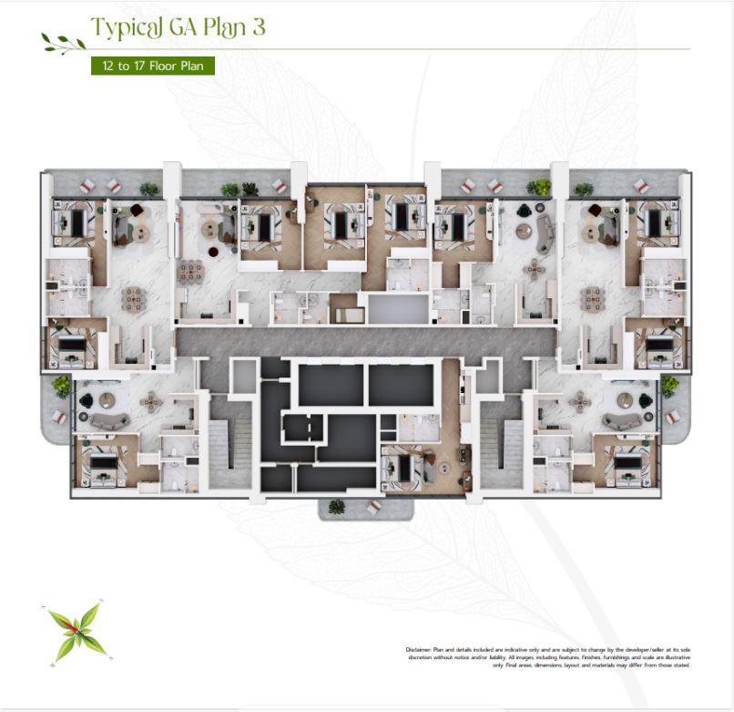 Typical GA Plan 3 12 to 17 Floor Plan