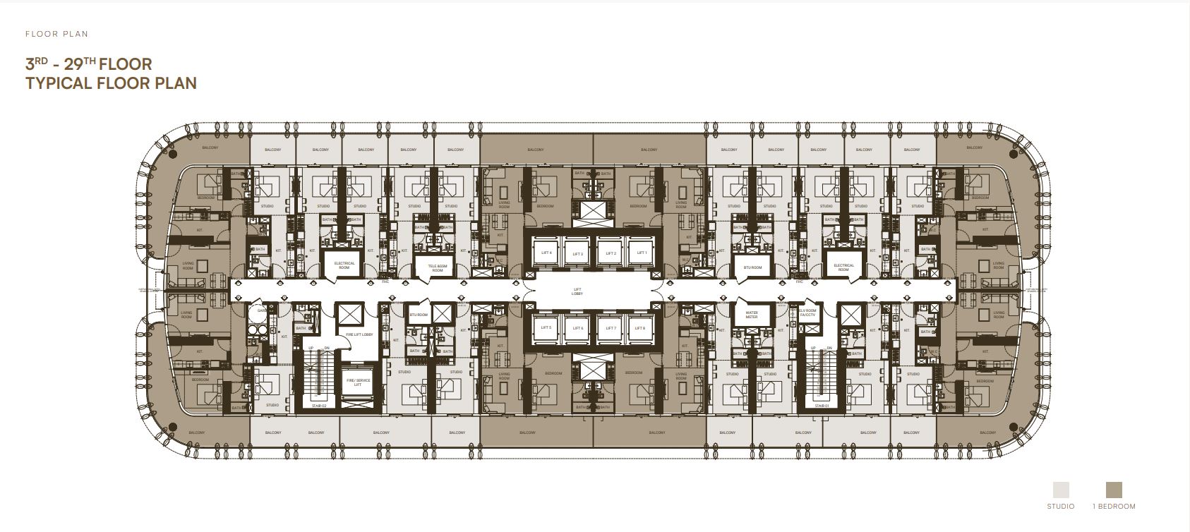 3RD  - 29TH FLOOR TYPICAL FLOOR PLAN