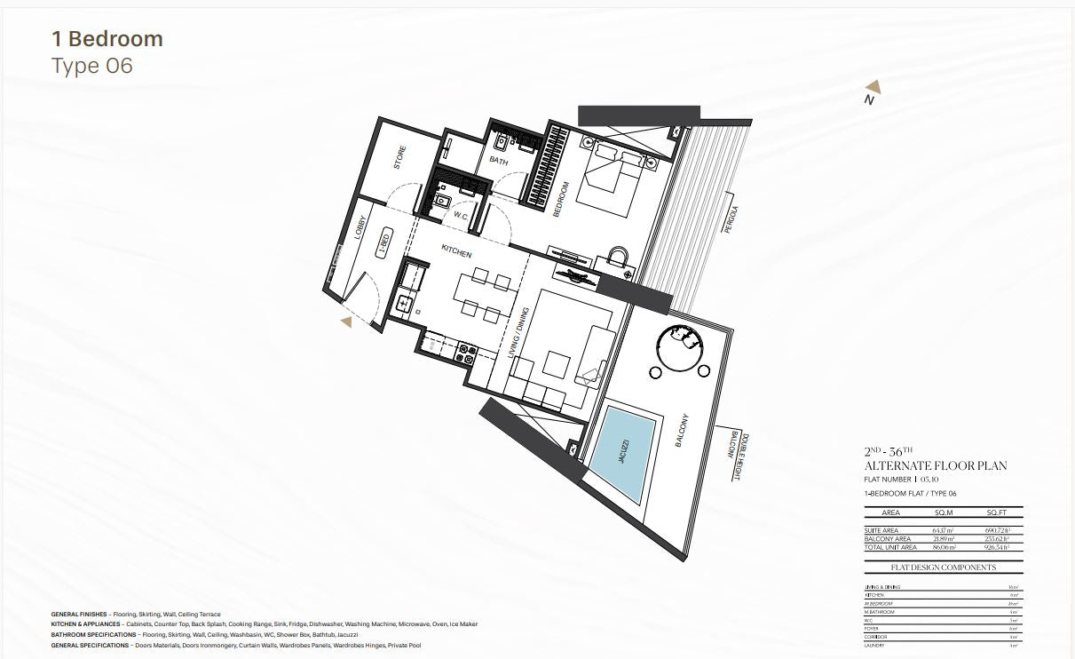 1 Bedroom Type 06 floor plan