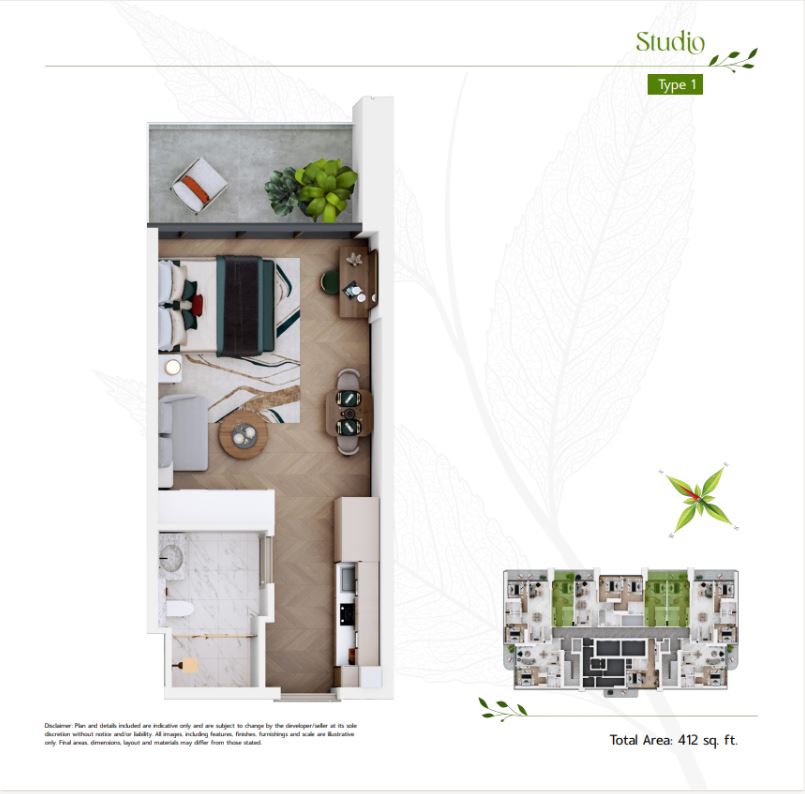 Studio Type 1 Floor plan