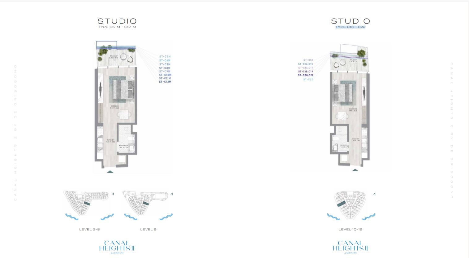 STUDIO TYPE C5-M - C12-M and TYPE C13 - C22 floor plan