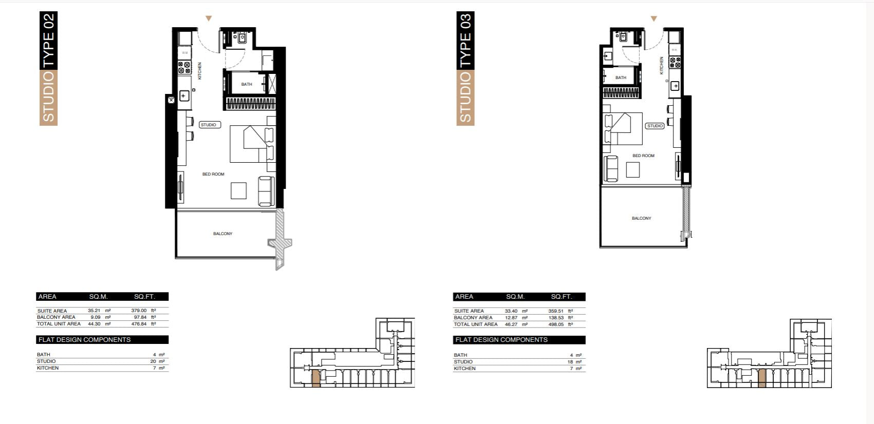 STUDIO TYPE 2 AND 3