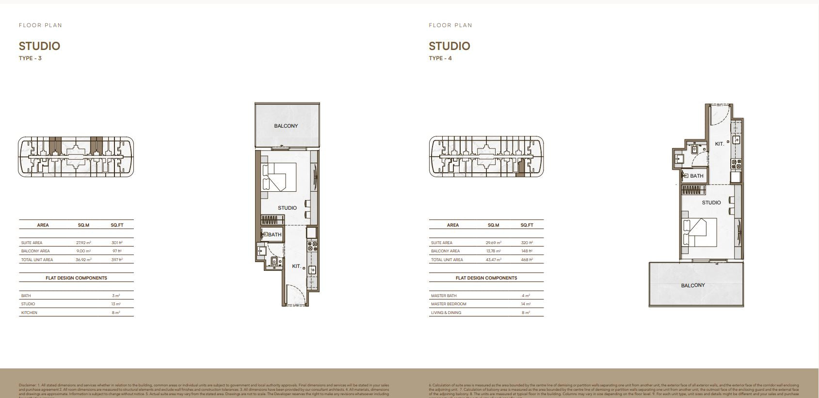 FLOOR PLAN STUDIO TYPE 3-4