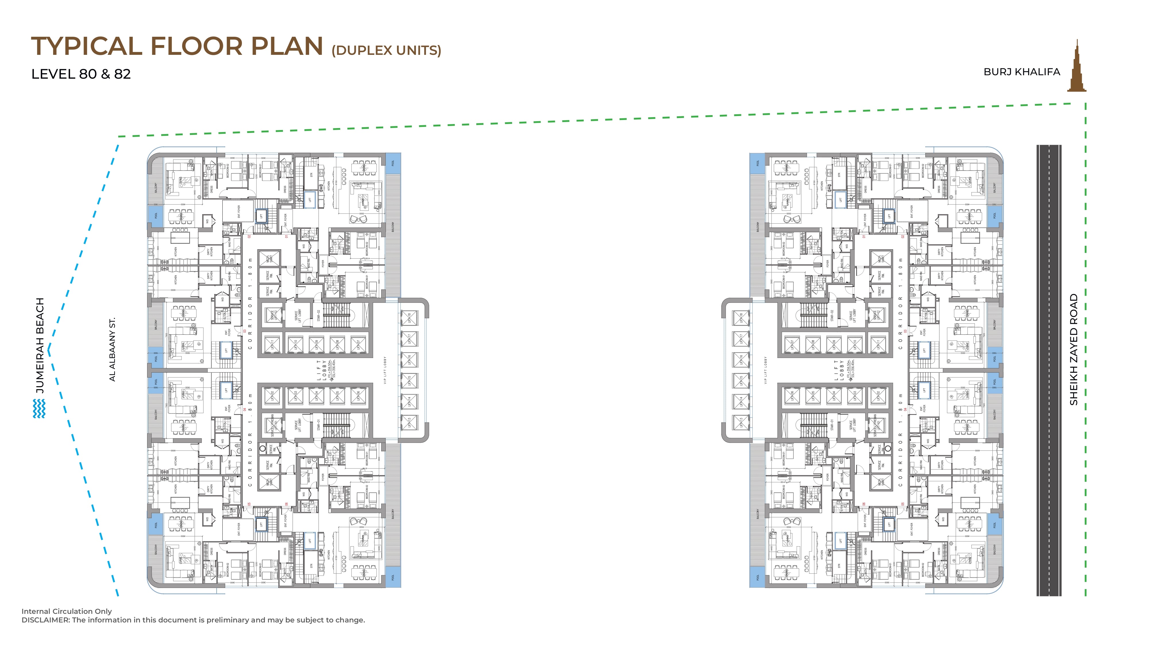 Typical Floor Plan 80 & 82 (Duplex Units)