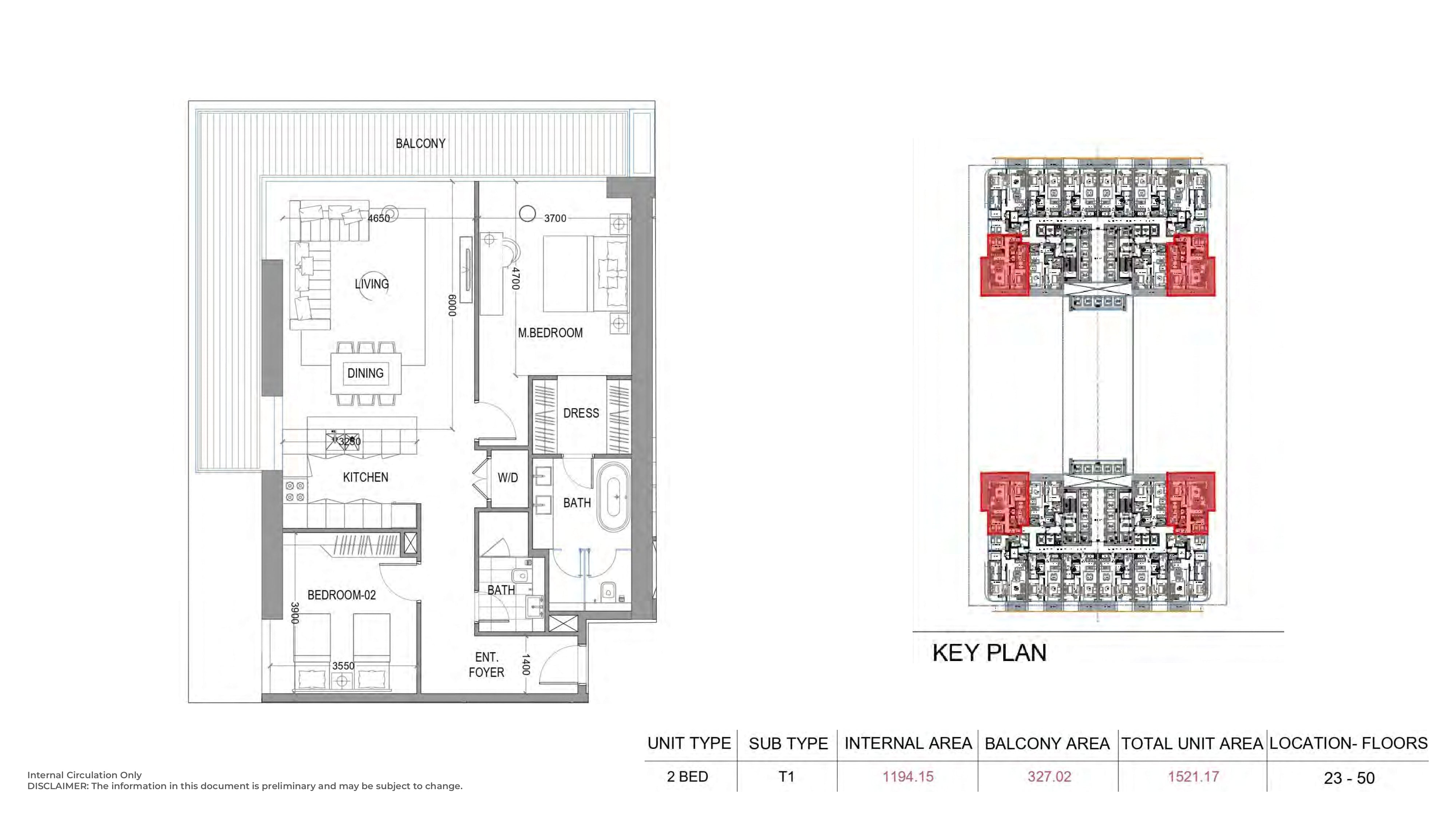 2 Bed T1