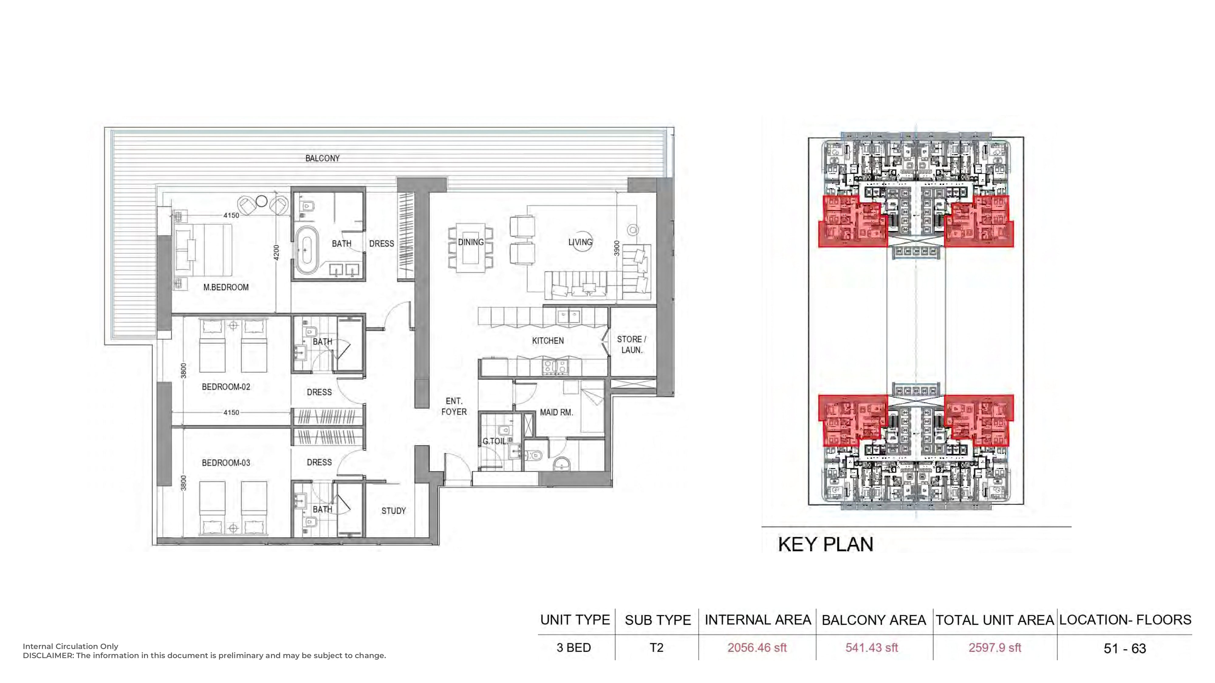 3 Bed T2